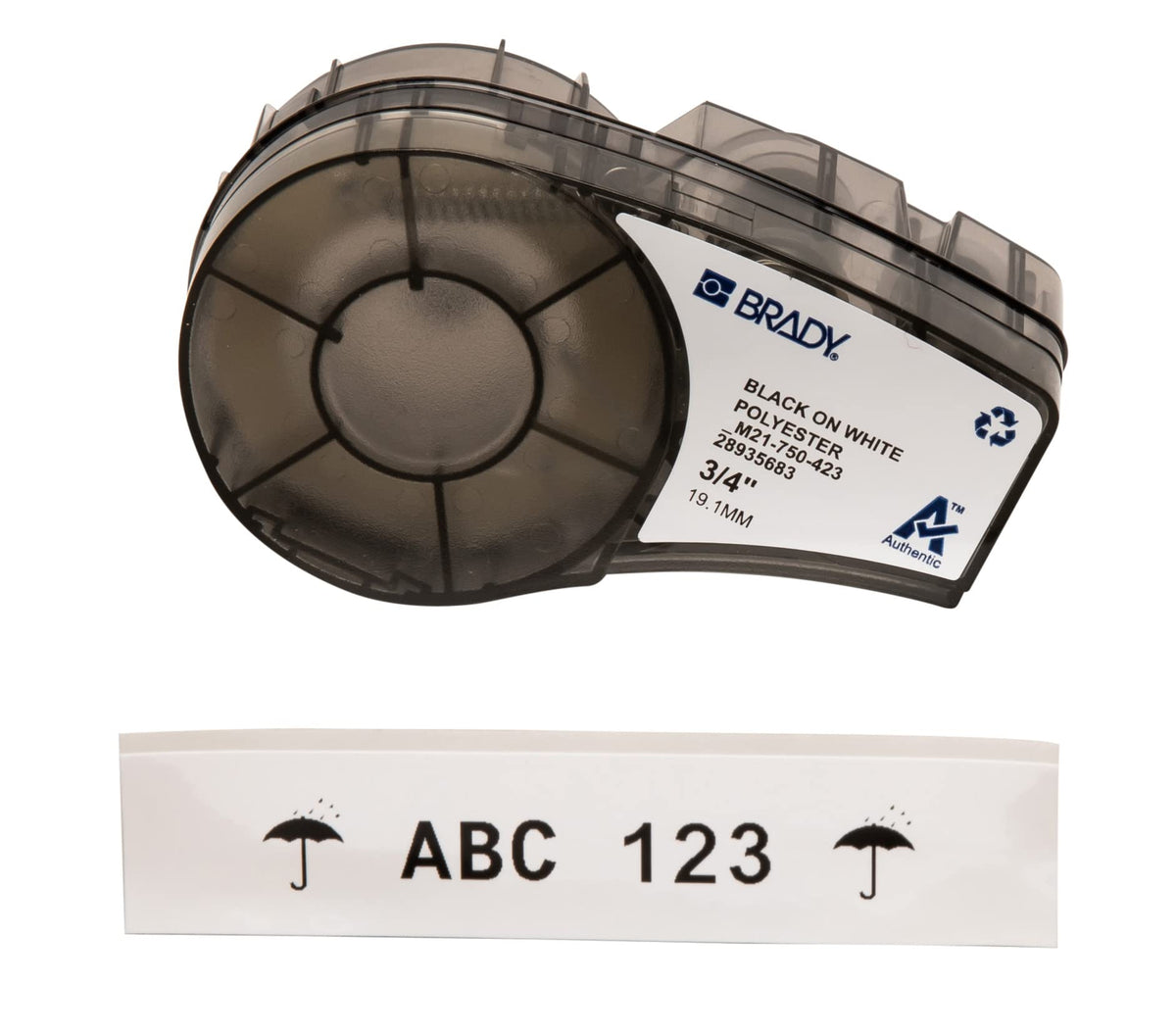 Brady Authentic (M21-750-423) Harsh Environment Polyester Label for Barcode, Solar Panel, Printed