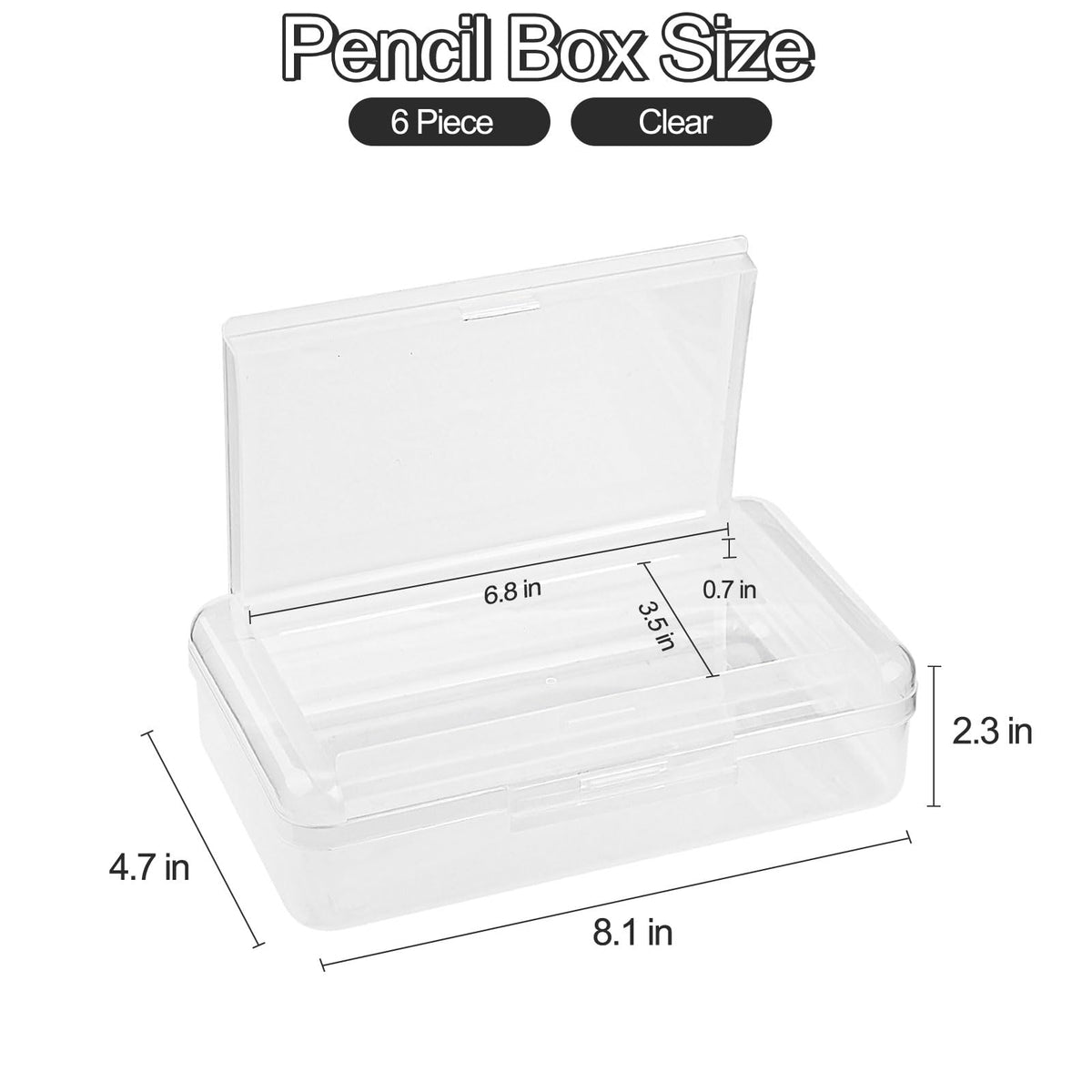 Meiikun Pencil Box, Large Capacity Pencil Boxes 2 Compartments, Hard Pencil Case with Snap-tight