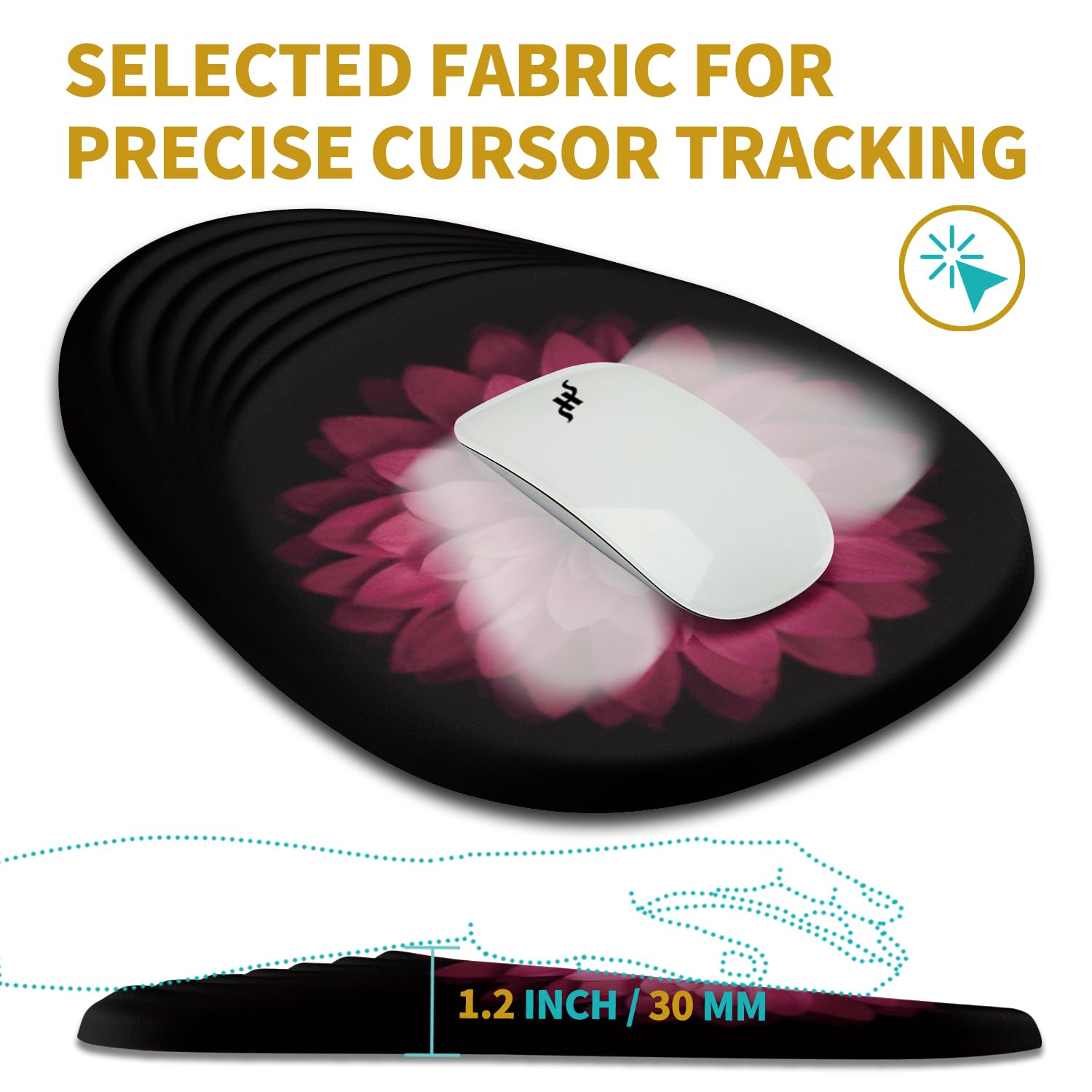 Hokafenle Ergonomic Mouse Pad Wrist Support with Stepped-Wedge Design, Wrist Rest Pain Relief