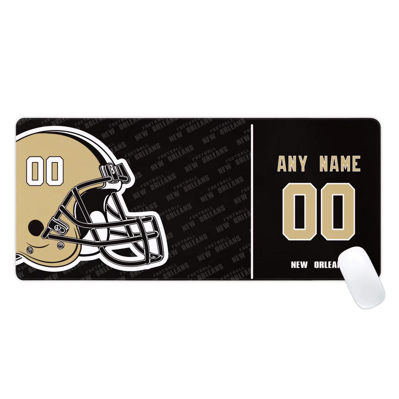 New Orleans Mouse Pad Custom Any Name and Number Desk Pad for Men Women Youth Gifts