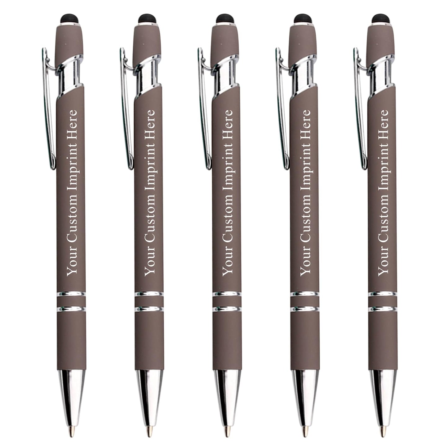 Schivity - Personalized Pens with Stylus - Custom Metallic Printed Name Pens with Black Ink