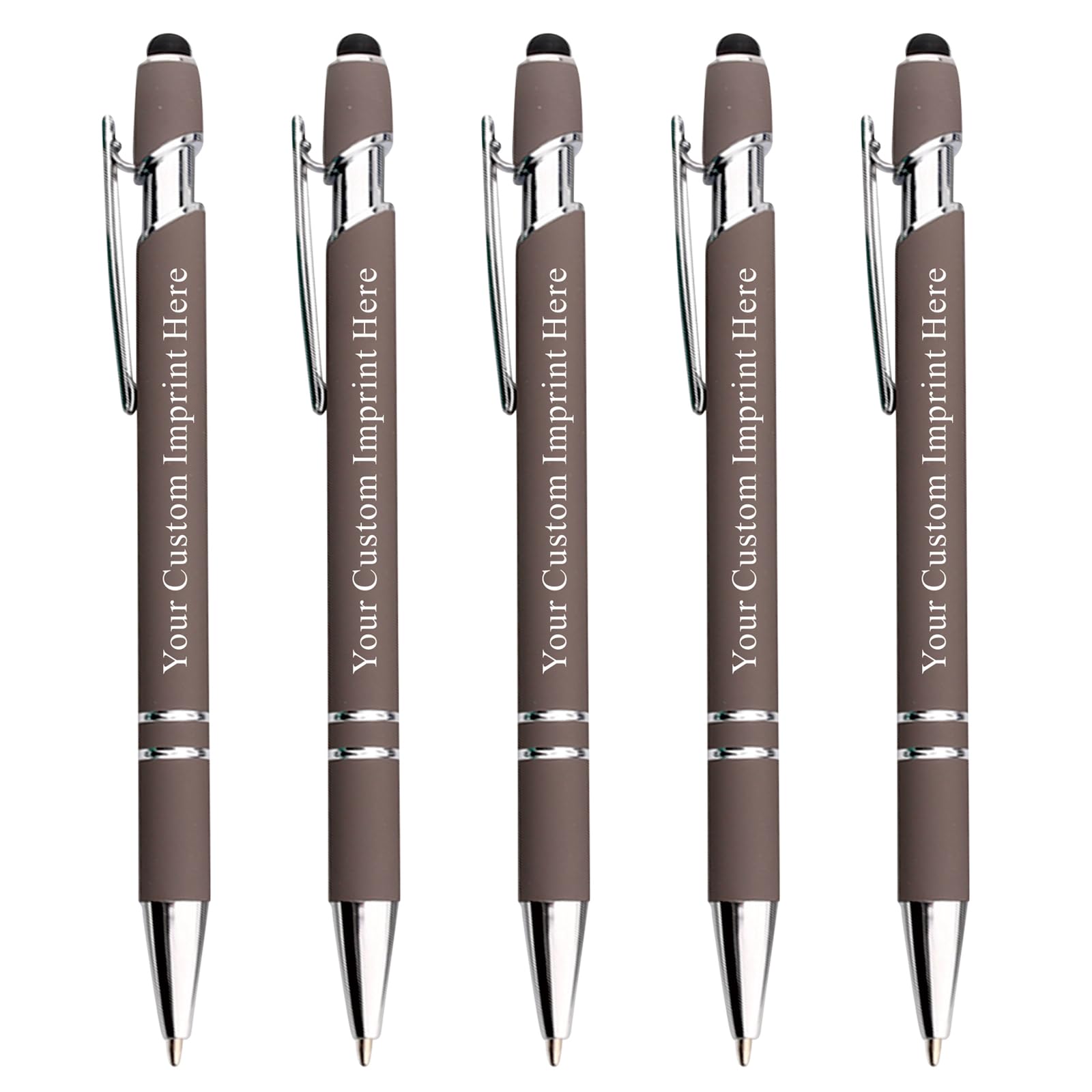 Schivity - Personalized Pens with Stylus - Custom Metallic Printed Name Pens with Black Ink