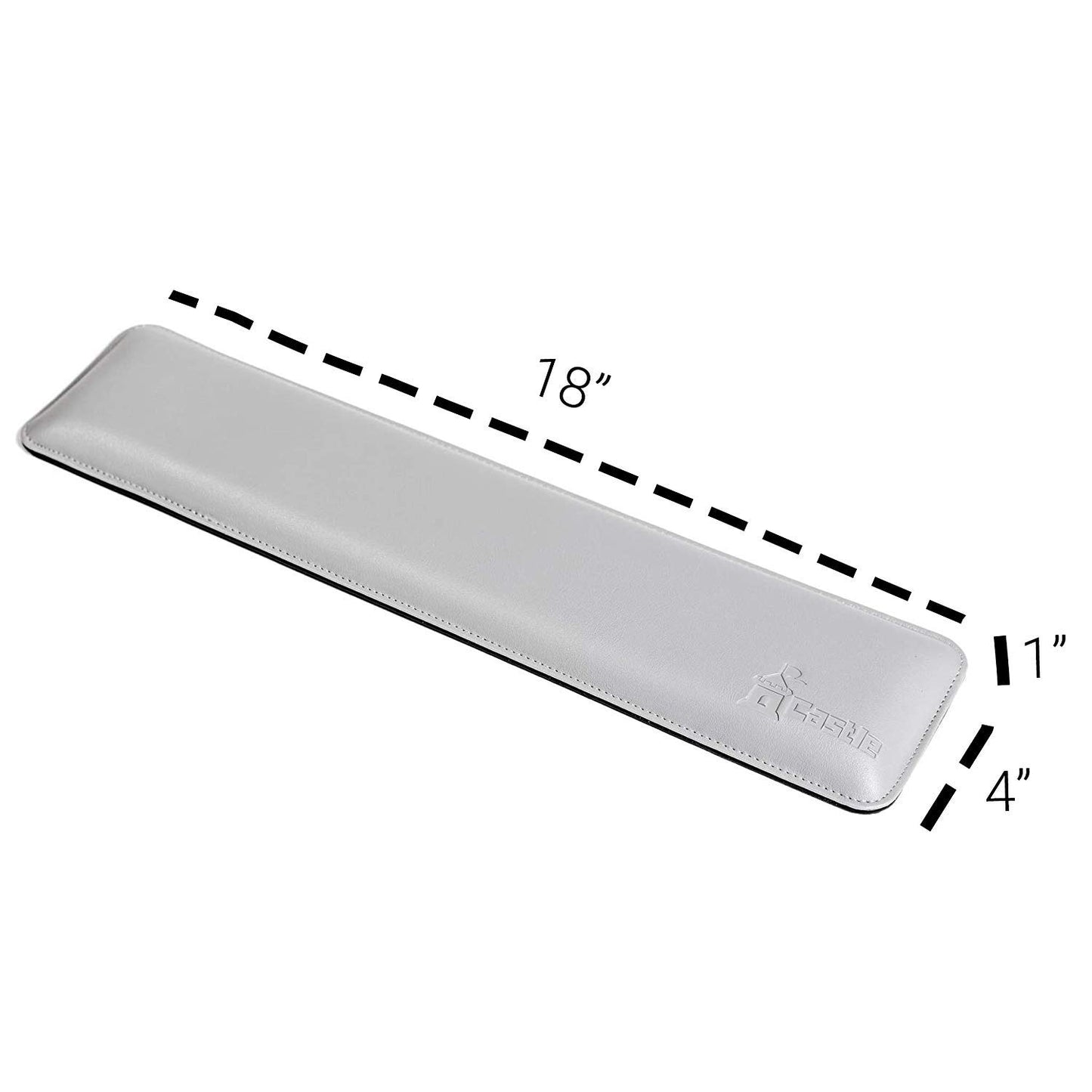 Bailey Full Size by Castle - Leather Ergonomic Computer Wrist Rest Pad for Keyboards with Around