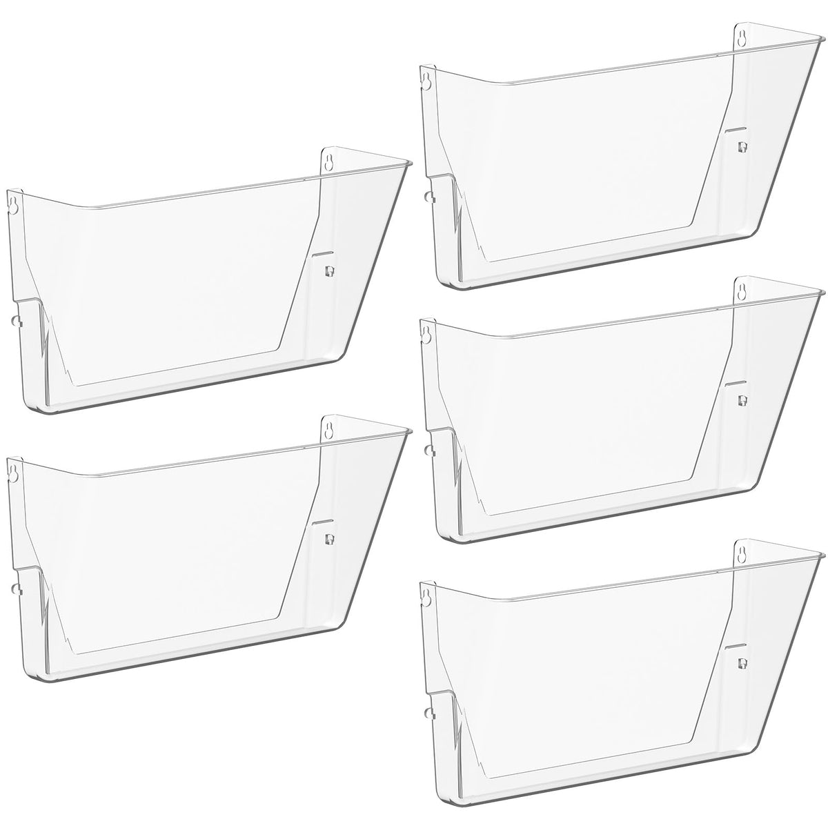 Gawerk Clear Acrylic Single Pocket, Plastic Hanging Wall Mount File Holder for Office Home (Clear