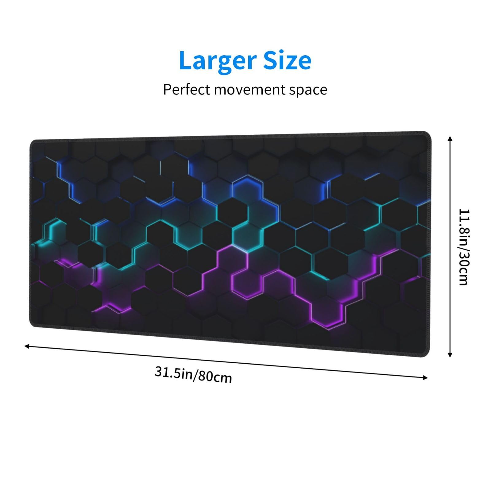 Beehive Honeycomb Funny Cool Black Large Gaming Mouse Pad, Extended Big Keyboard Mouse Mat, Long