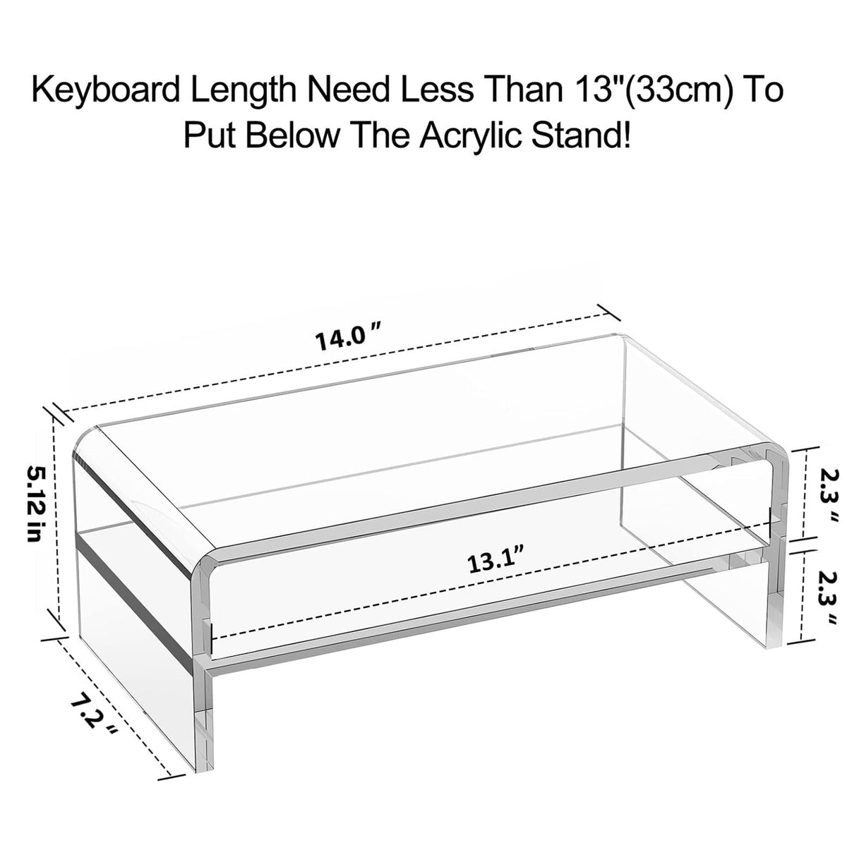 Egchi Acrylic Monitor Stand, 2 Tiers Clear Monitor Riser Computer Stand for Office, Home, Office