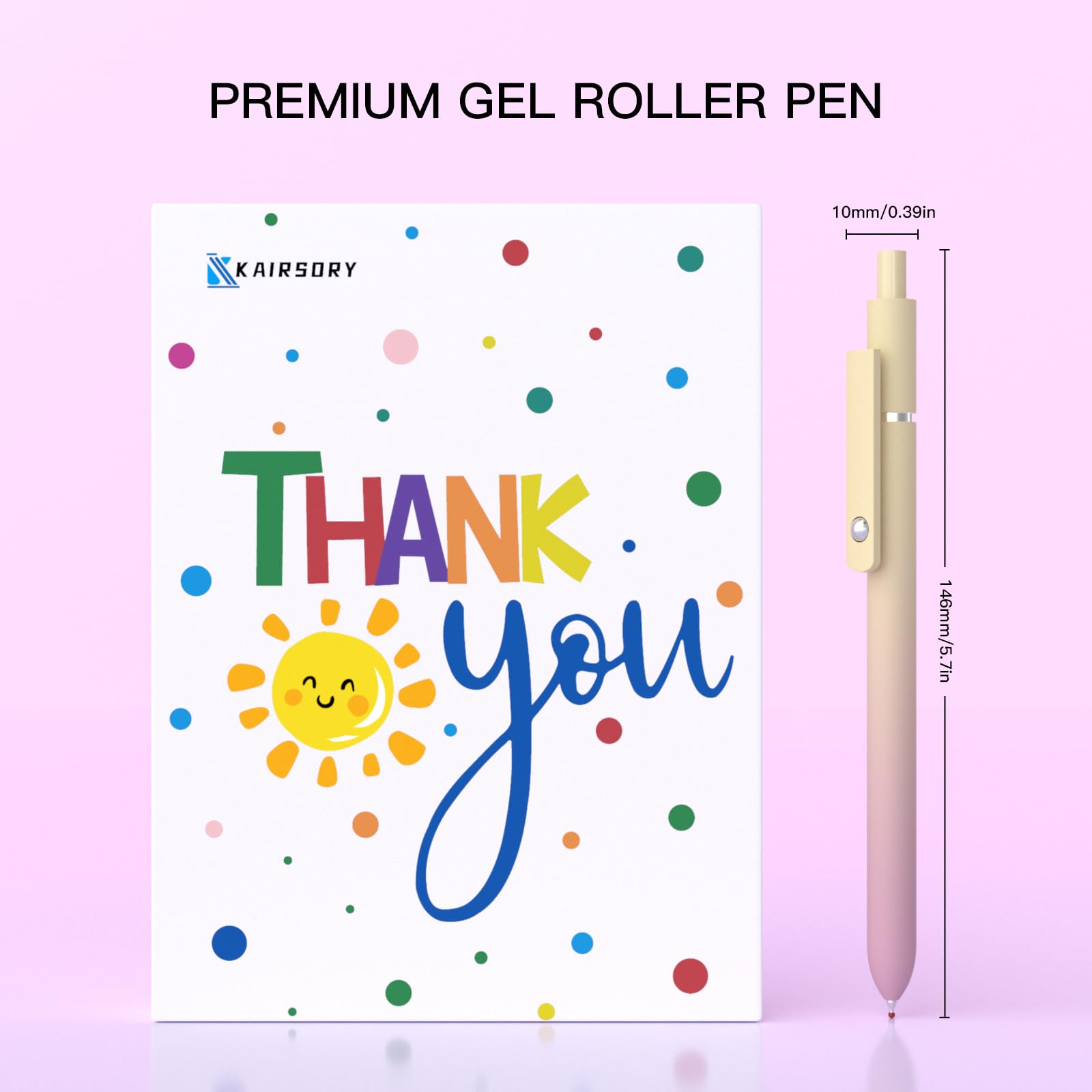 Kairsory Gel Pens,0.5mm Fine Point Quick Dry Black Gel Pen,Smooth Writing,High-End Series Aesthetic