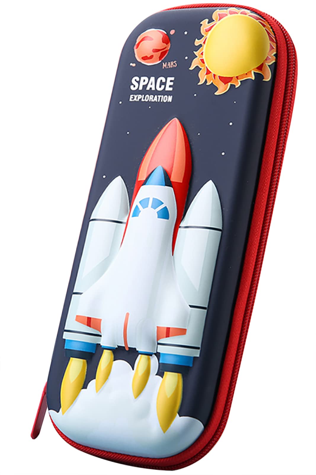 MCWTH 3D Space Shuttle Pencil Case for Kids Boys Large Capacity Waterproof Pencil Box with