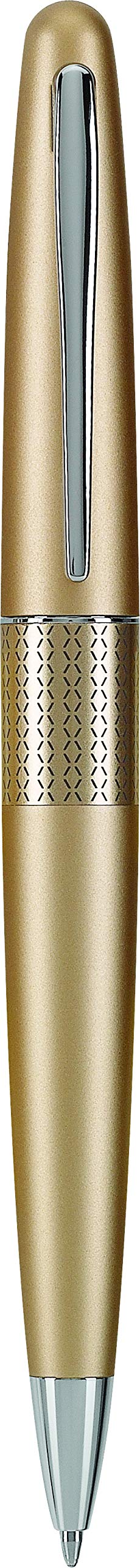 PILOT Metropolitan Collection Ball Point Pen, Gold Barrel, Zig-Zag Design, Medium Point, Black Ink