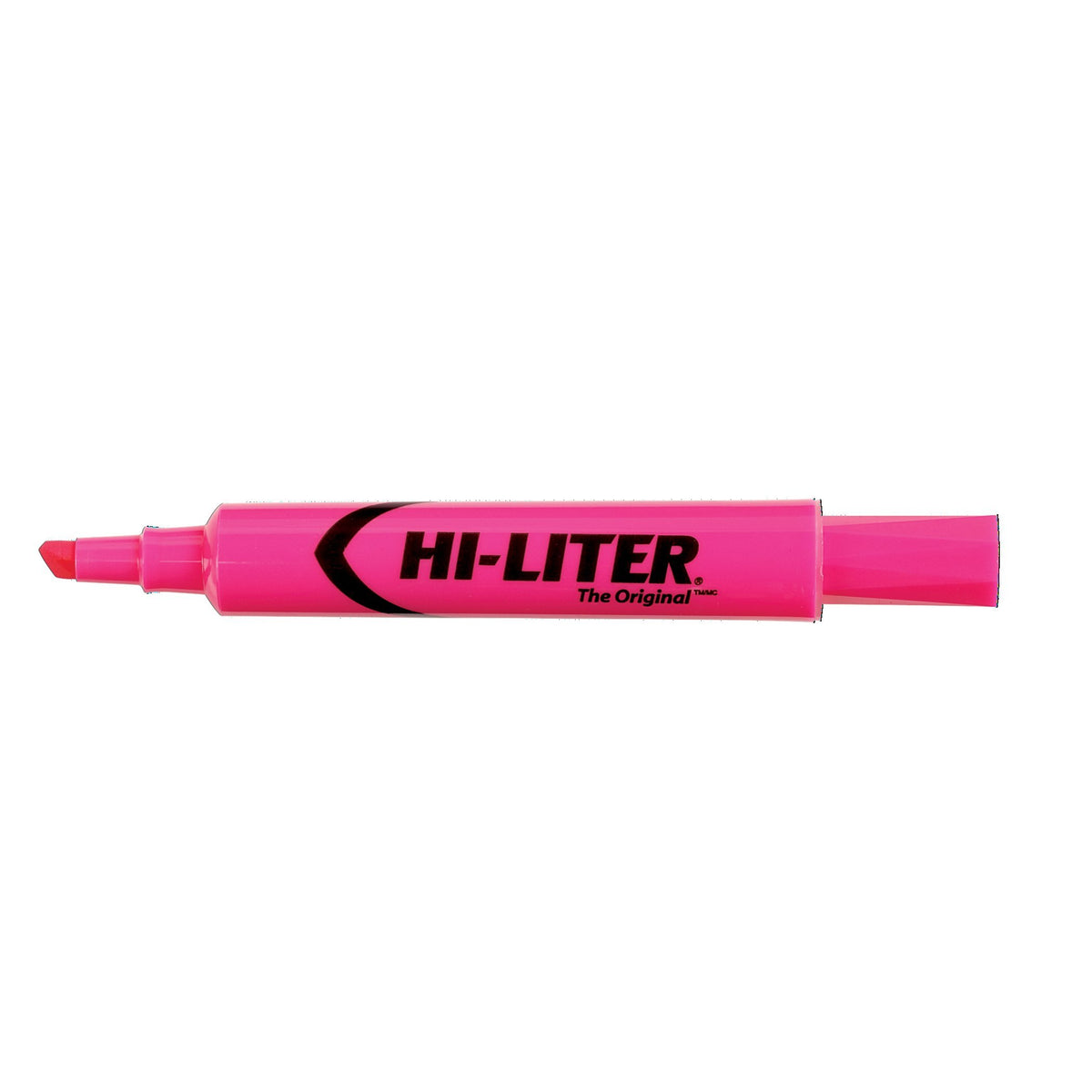 HI-LITER Desk Style Highlighters, Fluorescent Pink, Box of 12 (24010), Chisel Tip