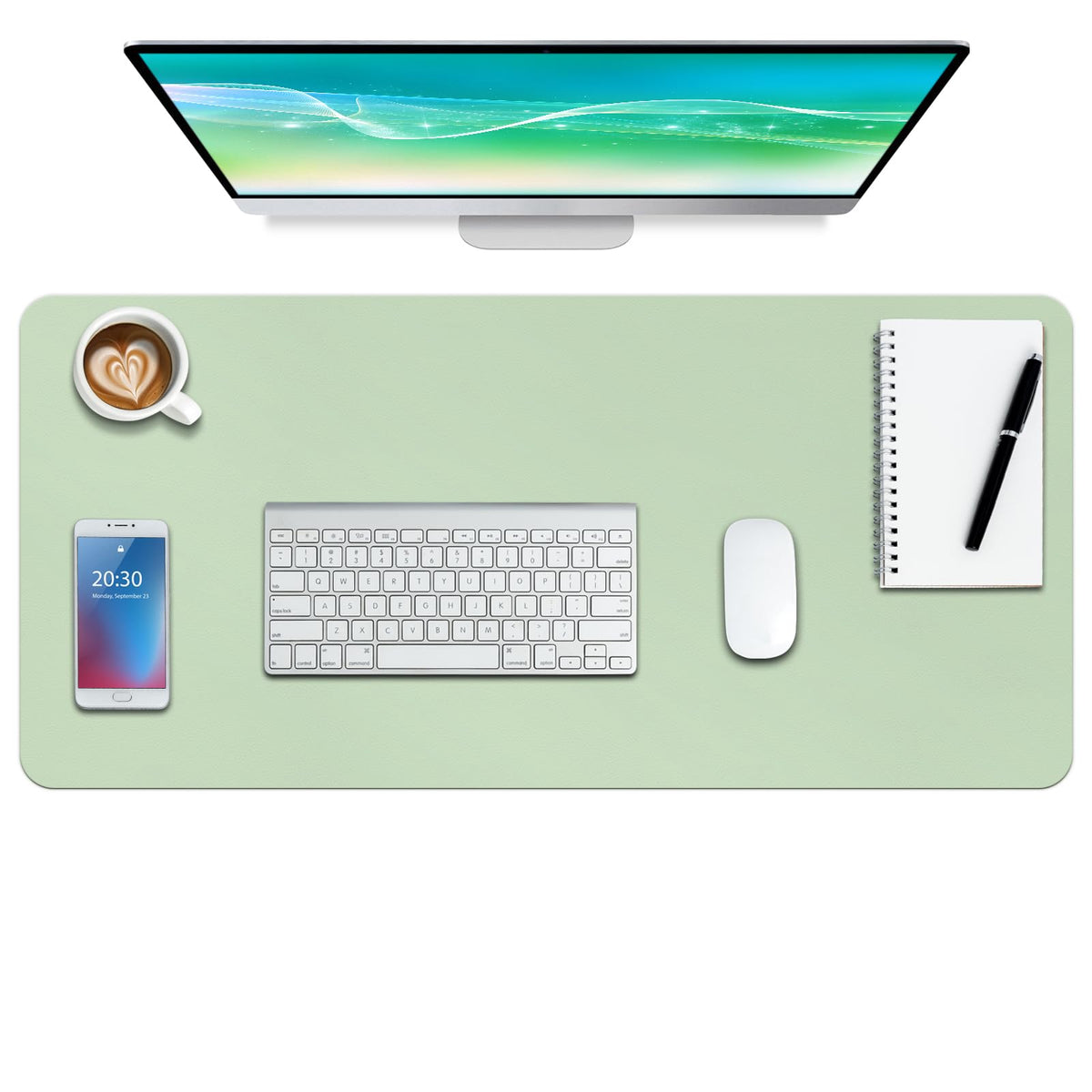 Boutilon Leather Desk Pad Protector,Non-Slip Mouse Pad,Laptop Desk Pad,Office Mouse Mat,Waterproof