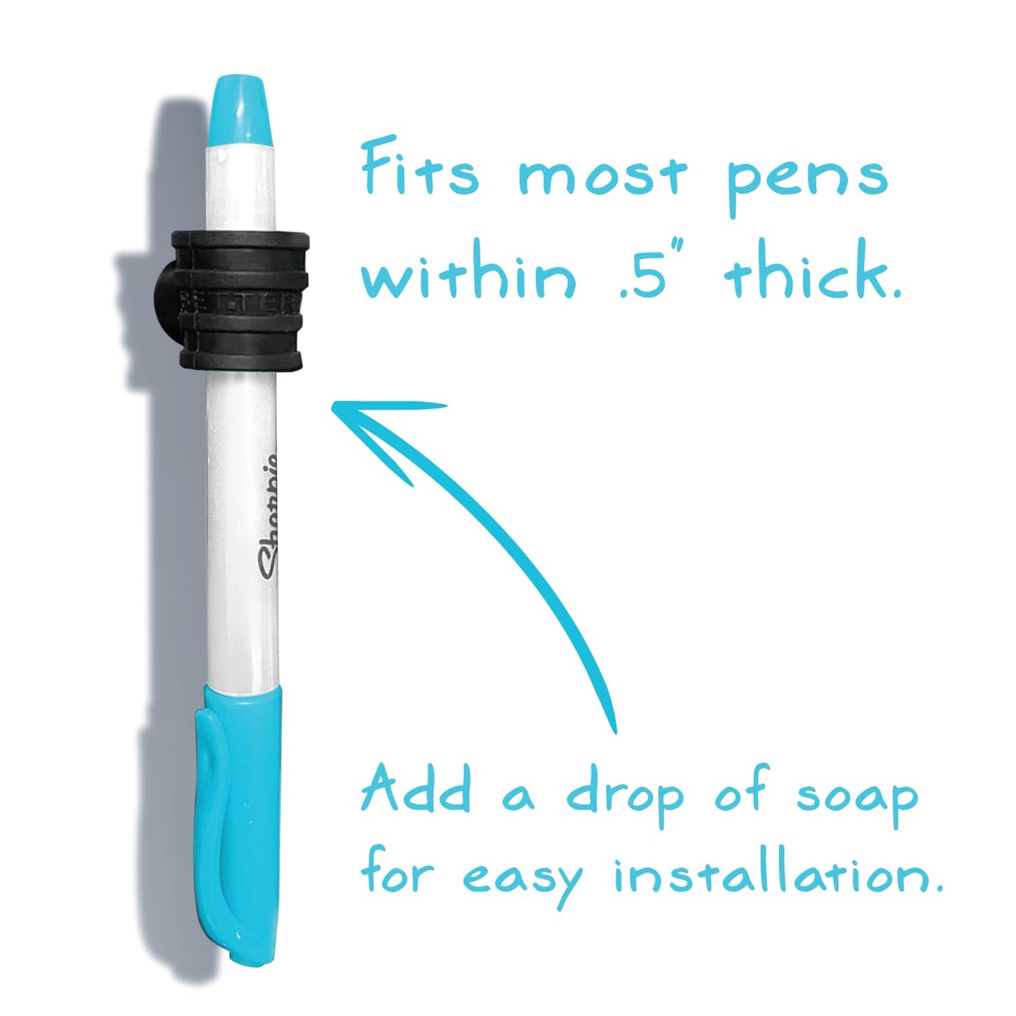 Better Labz Stick-O Pen Magnetic Pen Pencil Holder - Holds Most Pens, Pencils and Thin Markers.
