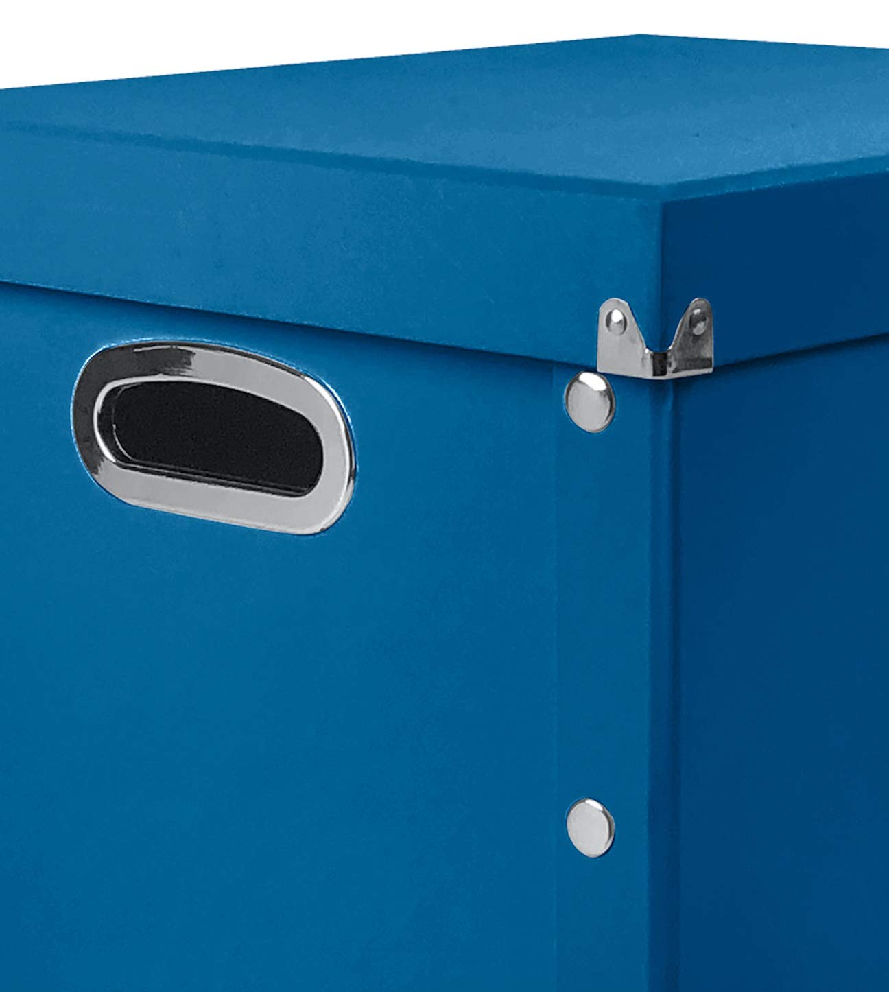 Snap-N-Store 12 In Vinyl Record Box, LP Holder with Lid, Classic Blue