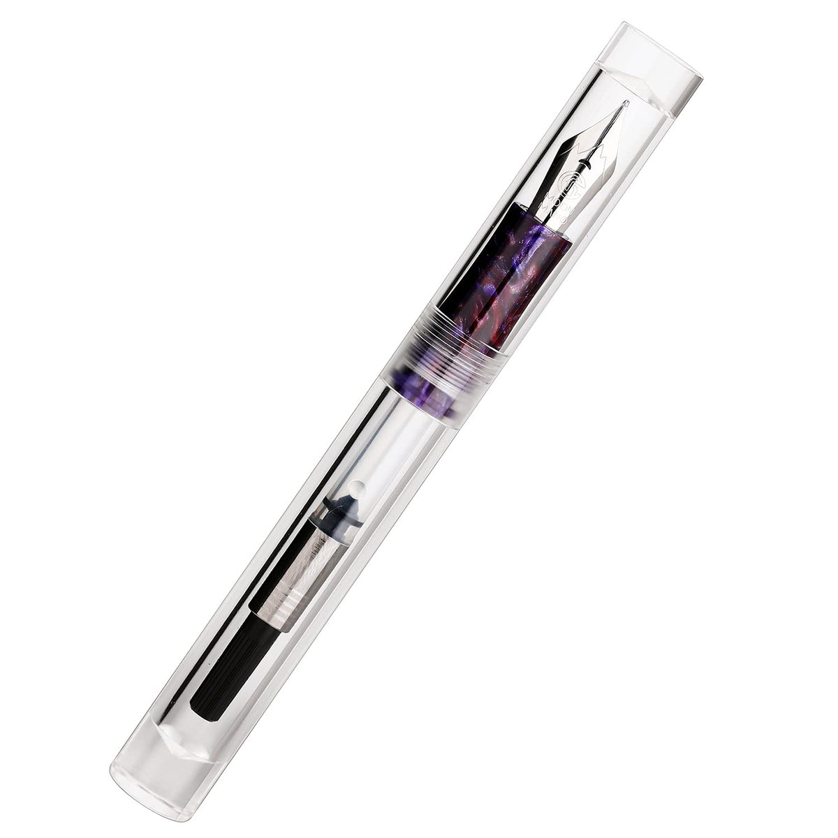 C1 Transparent Acrylic Fountain Pen Extra Fine Nib, Double Ink Filling System with Original Box