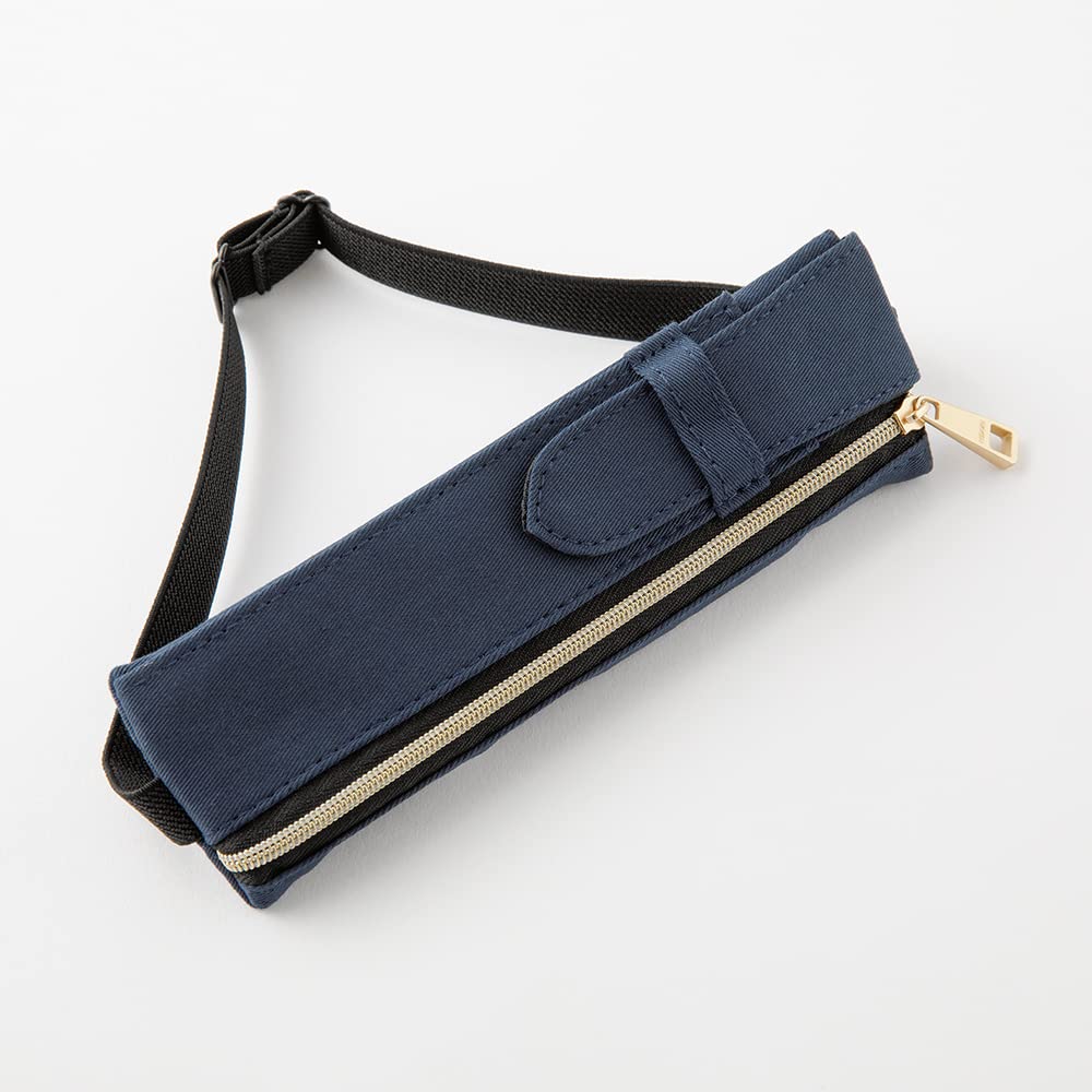 DESIGNPHIL Midori 41823006 Pen Case, Book Band Pen Case, Navy Blue, For B6 - A5