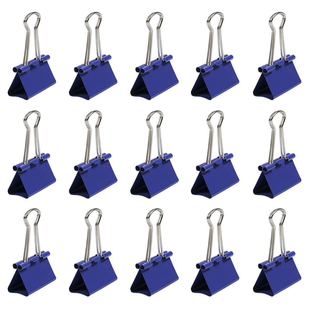 JAM PAPER Colorful Binder Clips - Medium - 1 1/4 Inch (32 mm) - Purple Binderclips - 15/Pack