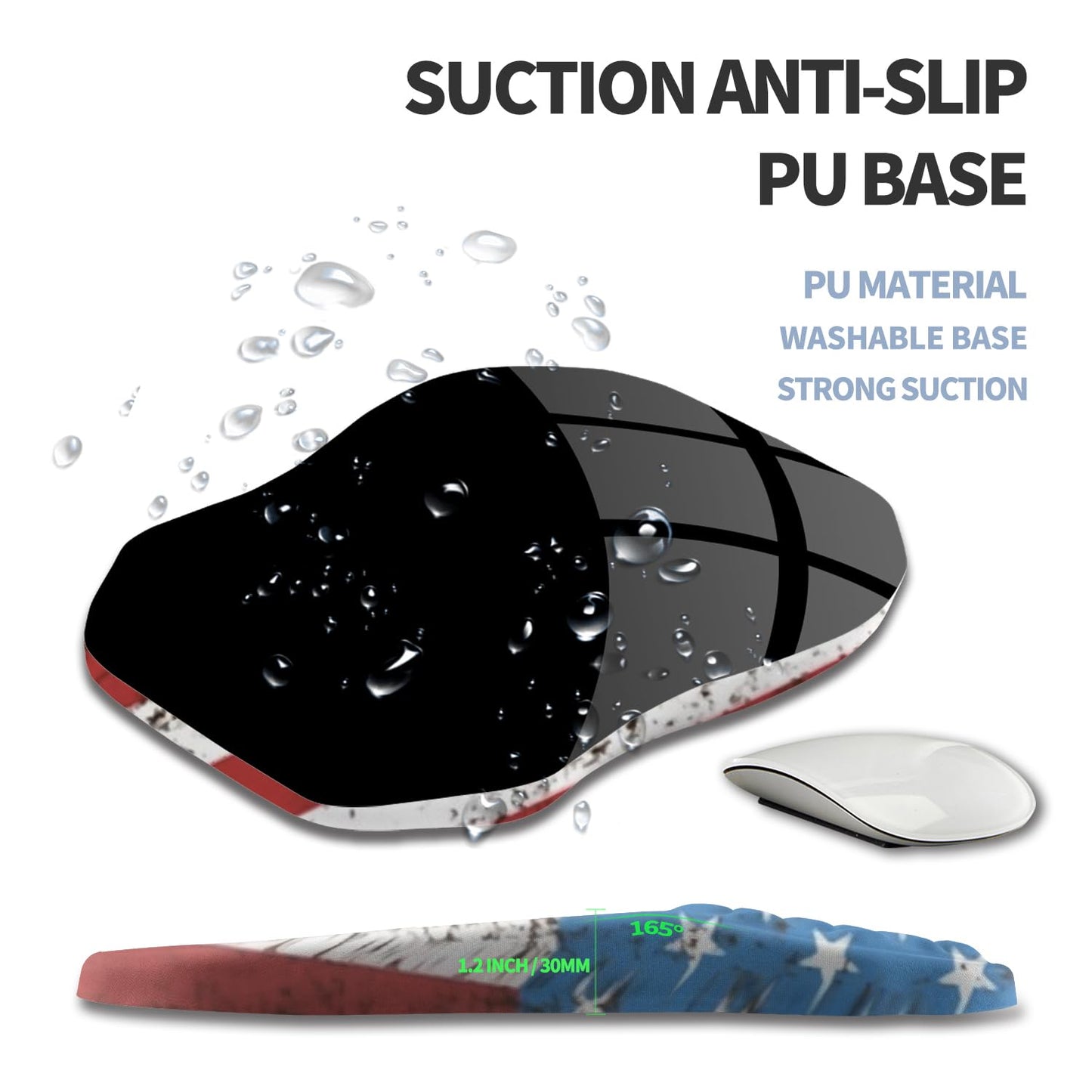 Gleamtide Ergonomic Raised Mouse Pad Wrist Support with Bilateral Slope Memory Foam Mousepad for
