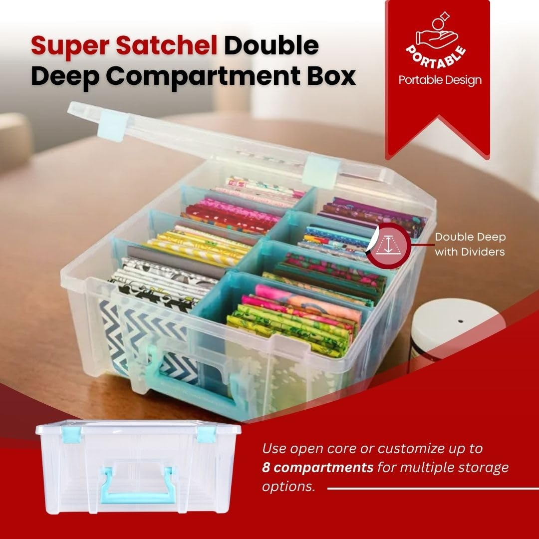 ArtBin 6990SA Super Satchel Double Deep with Removable Dividers, Large Portable Art & Craft Storage