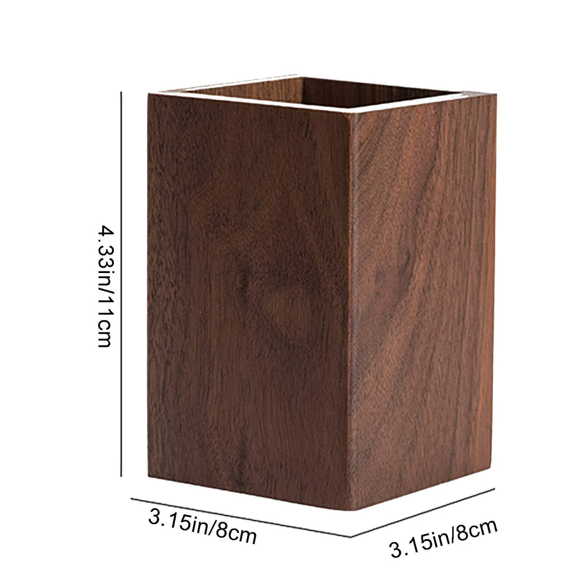 Soseelnee Black Walnut Wooden Pencil Box, Multiple-Use Desk Writing Stationary Organizer Wood Pen
