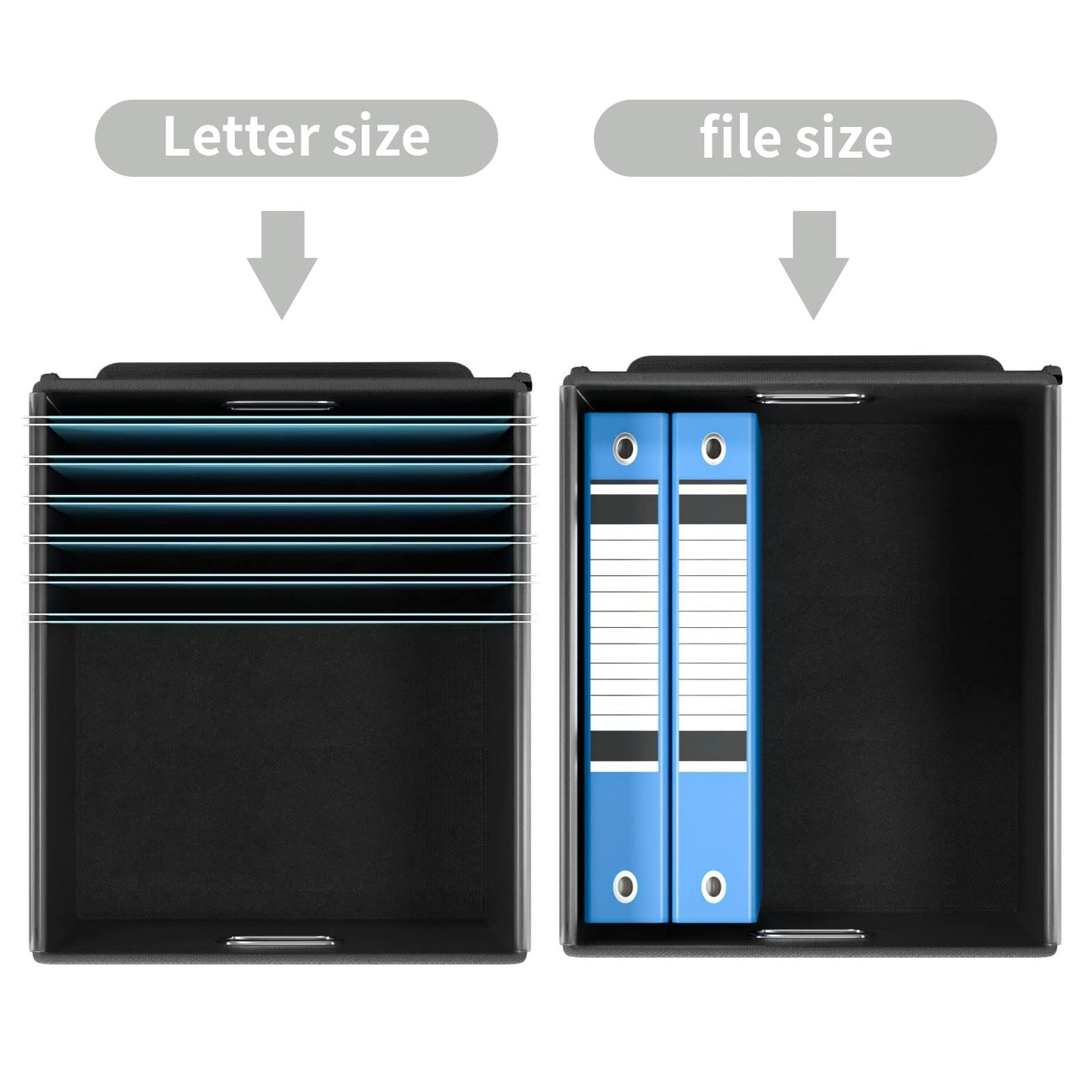 Huolewa File Organizer Box with Lids, Collapsible File Folder Organizer