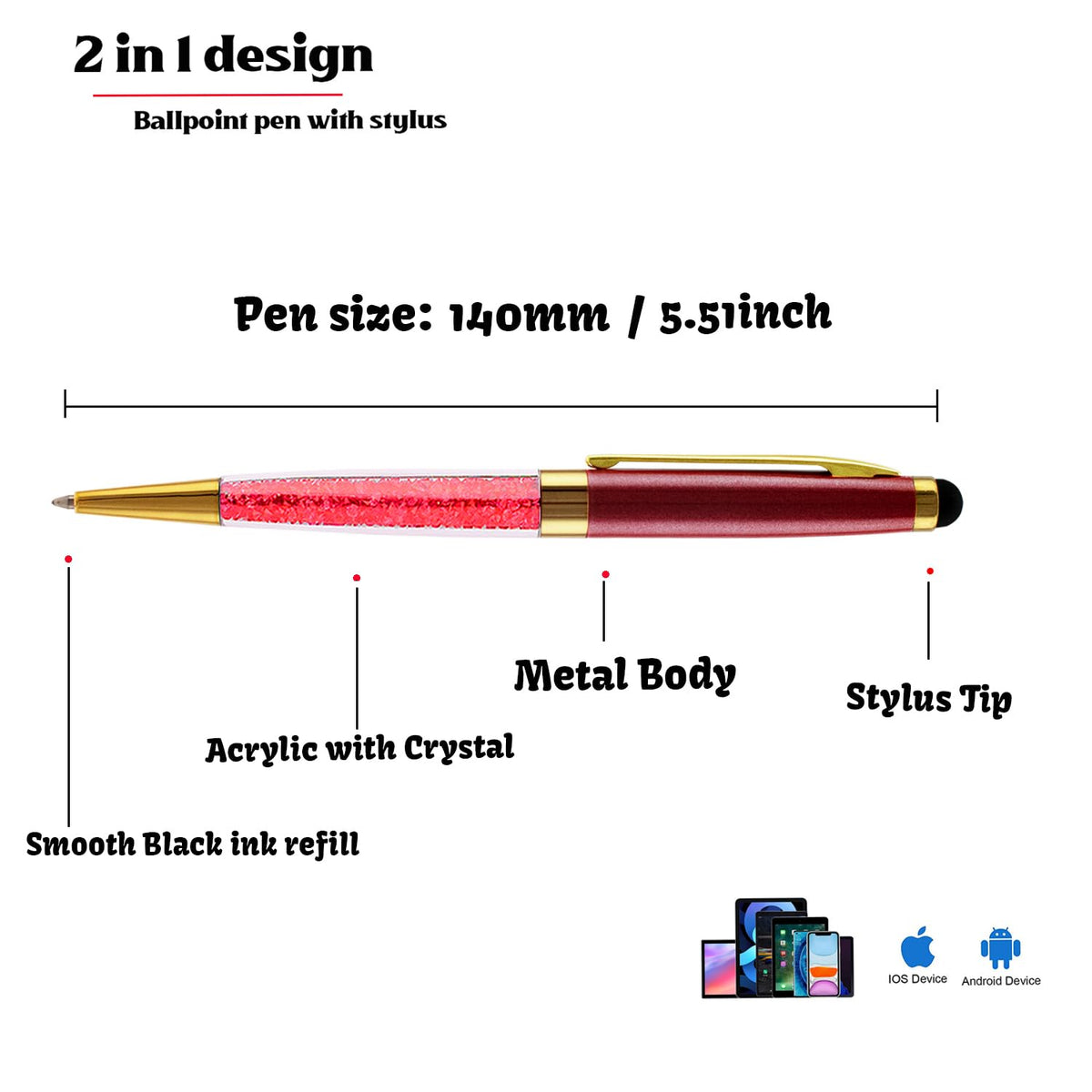 Yastar Personalized Gift Ballpoint Pens for Business, Teachers and Students