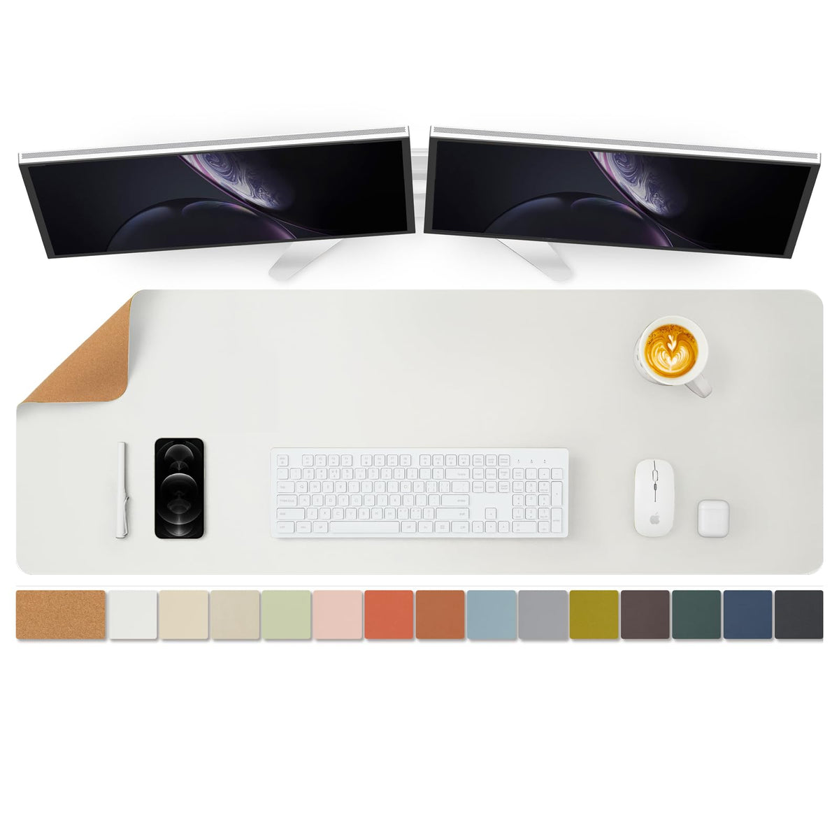 Large Cork Desk Mat - 47.2"x 17" Desk Pad for Office and Home - Ideal for Large Mouse Pad and Desk