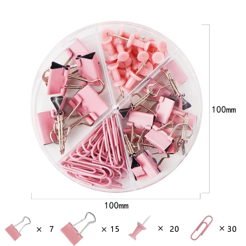 Creechwa Paper Clips Binder Push Pin Set, Assorted Sized Binder Clips