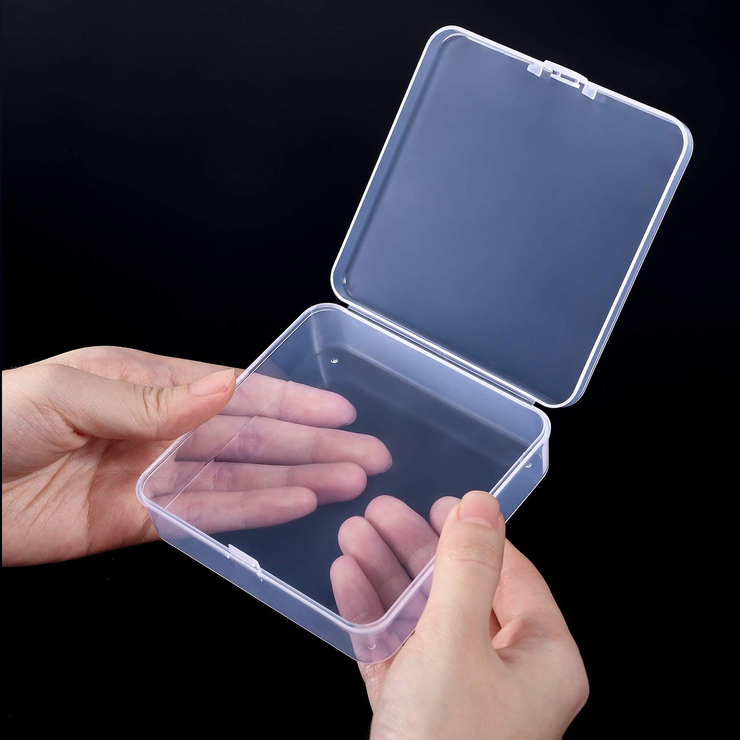 Jetec 18 Pieces Small Clear Plastic Storage Box, 3.7 x 3.7 x 1.2 Inch