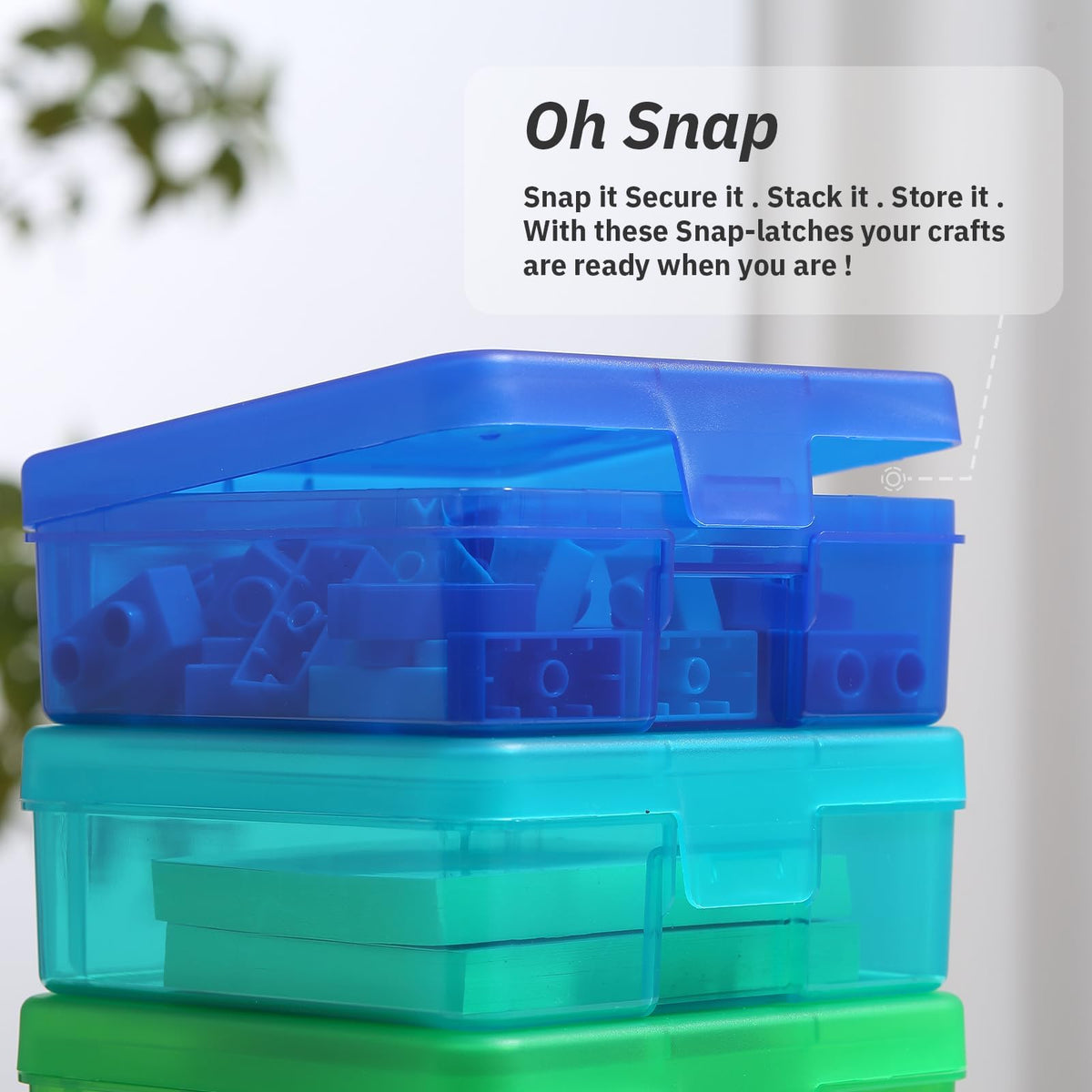 novelinks Plastic Small Storage Containers with Lids for Organizing