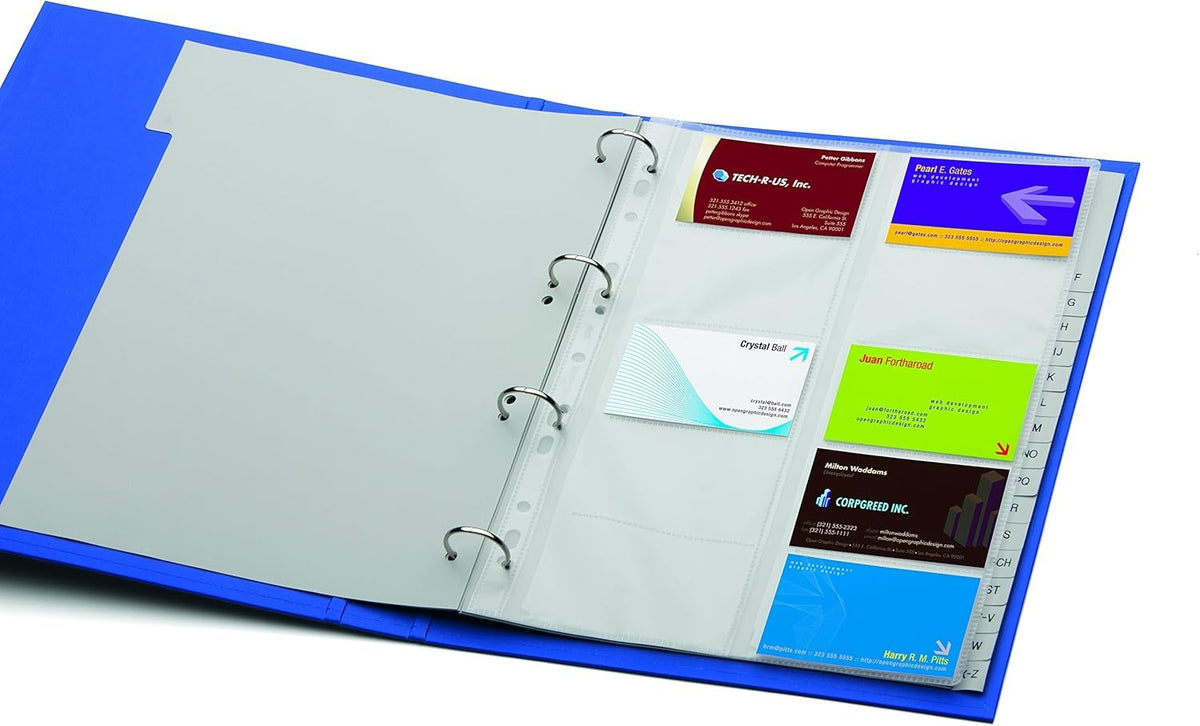 Durable Visifix Refill Set for A4 Business Card Album | Capacity for 200 Cards | Slots Measure 57 x