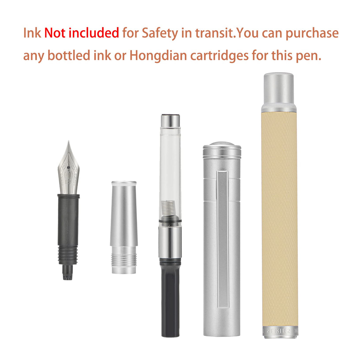 Hongdian Silver Birch Forest Aluminum Fountain Pen Medium Nib with Metal Box Writing Pen Set'1
