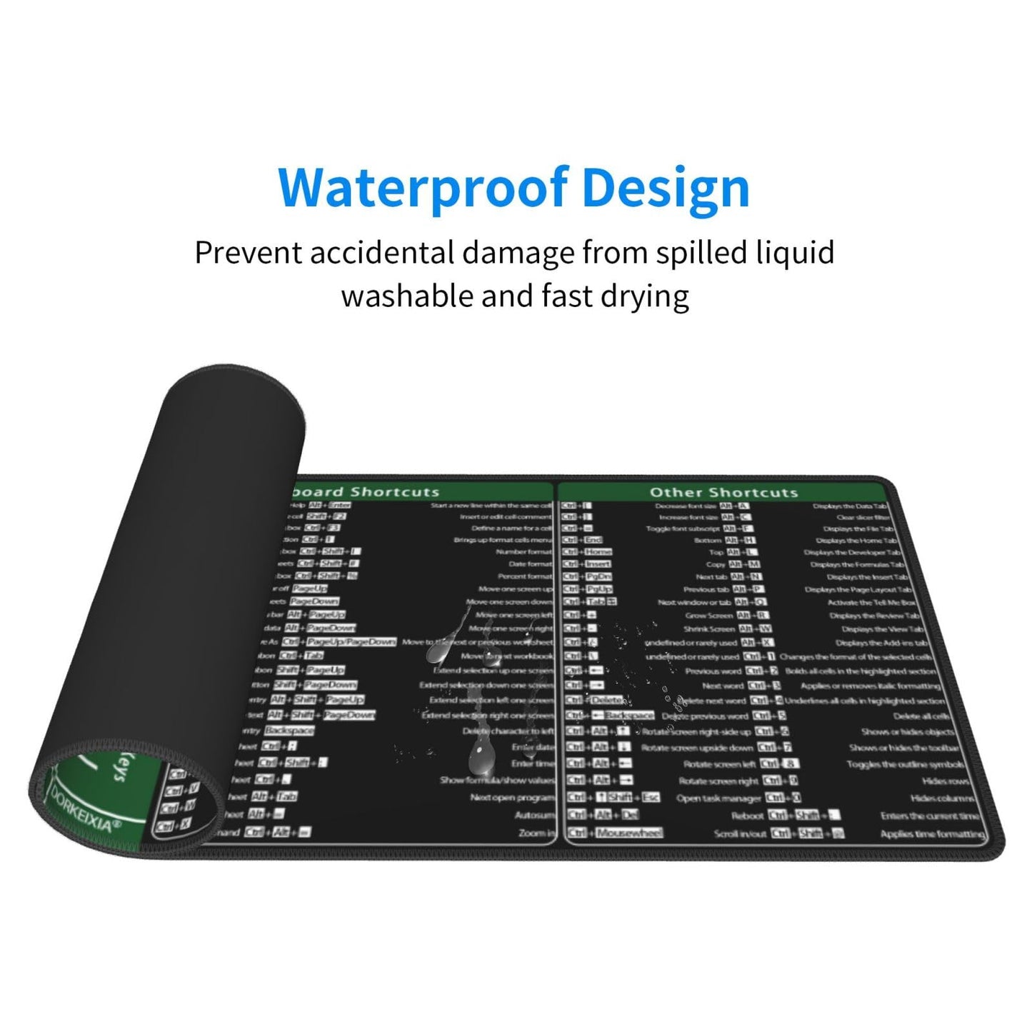 Excel Shortcuts Keys Computer Office Command Short Cut Keys Gaming Mouse Pad 31.5 X 11.8 Inch XL