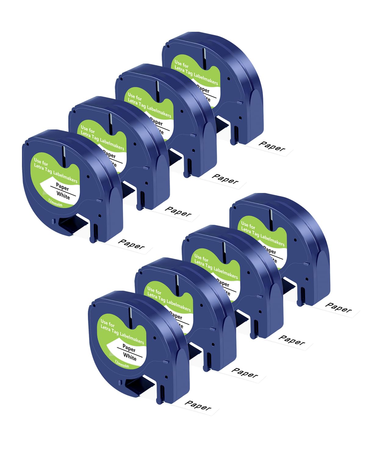 UNOKA 91330 Label Maker Tape Compatible with DYMO LetraTag White Paper Refill 10697 S0721510, 12mm