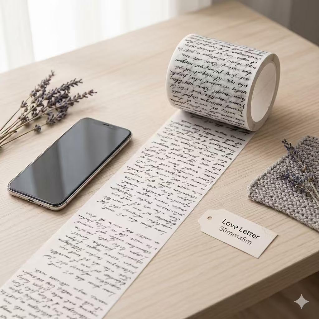 CPWGSM Washi Tape, 1 Roll Vintage Japanese Masking Tape for Scrapbooking, 1.97in Wide Decorative