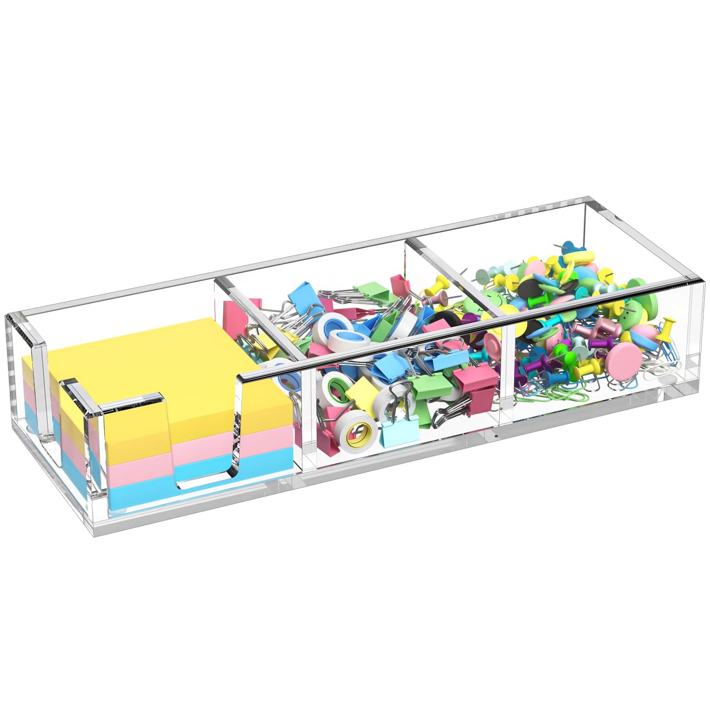 BOSSCASA Acrylic Sticky Note Holder, Self-Stick Note Pad Holder W/O Pads - Note Dispenser Memo Pad