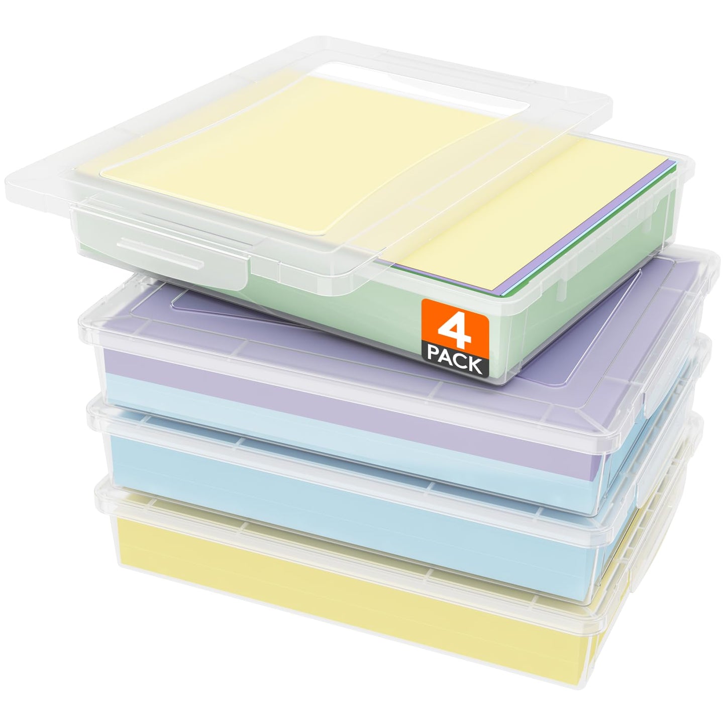 Lifewit 5 Qt Clear Storage Bins with Lids, 4 Pcs
