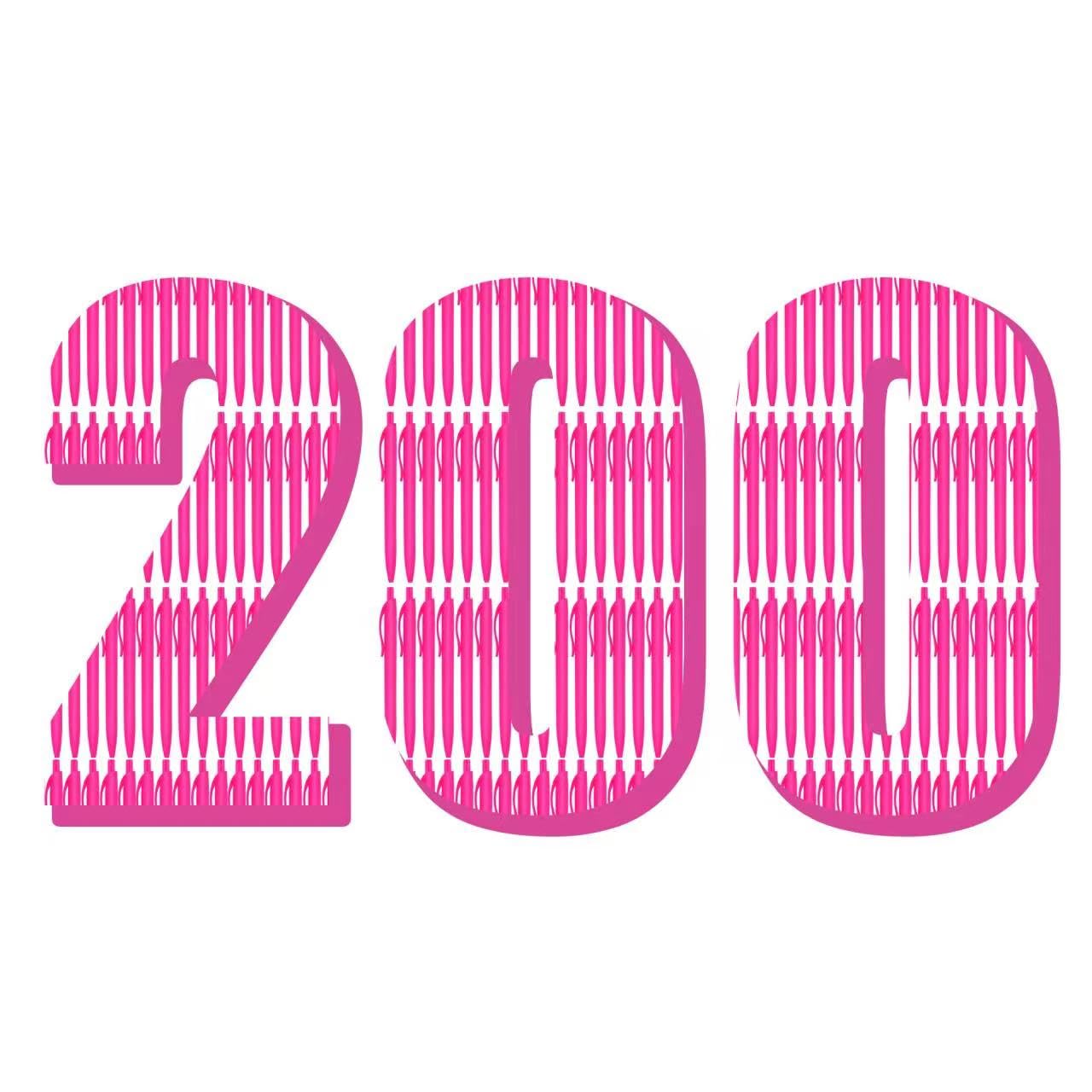 deegtran Pens Bulk, 200 Pack No Bleed Hot Pink Barrel Click Pens, Wholesale Retractable Ballpoint