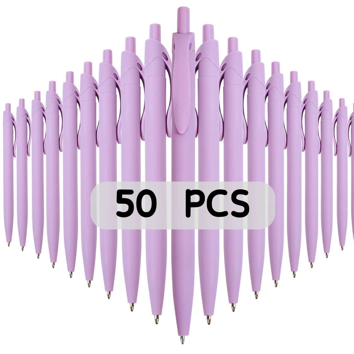 Wiaziert BallPoint Pens, 50 Pack (BLACK Ink), Bulk Pens, Purple Barrel,Click Pens for Office Home