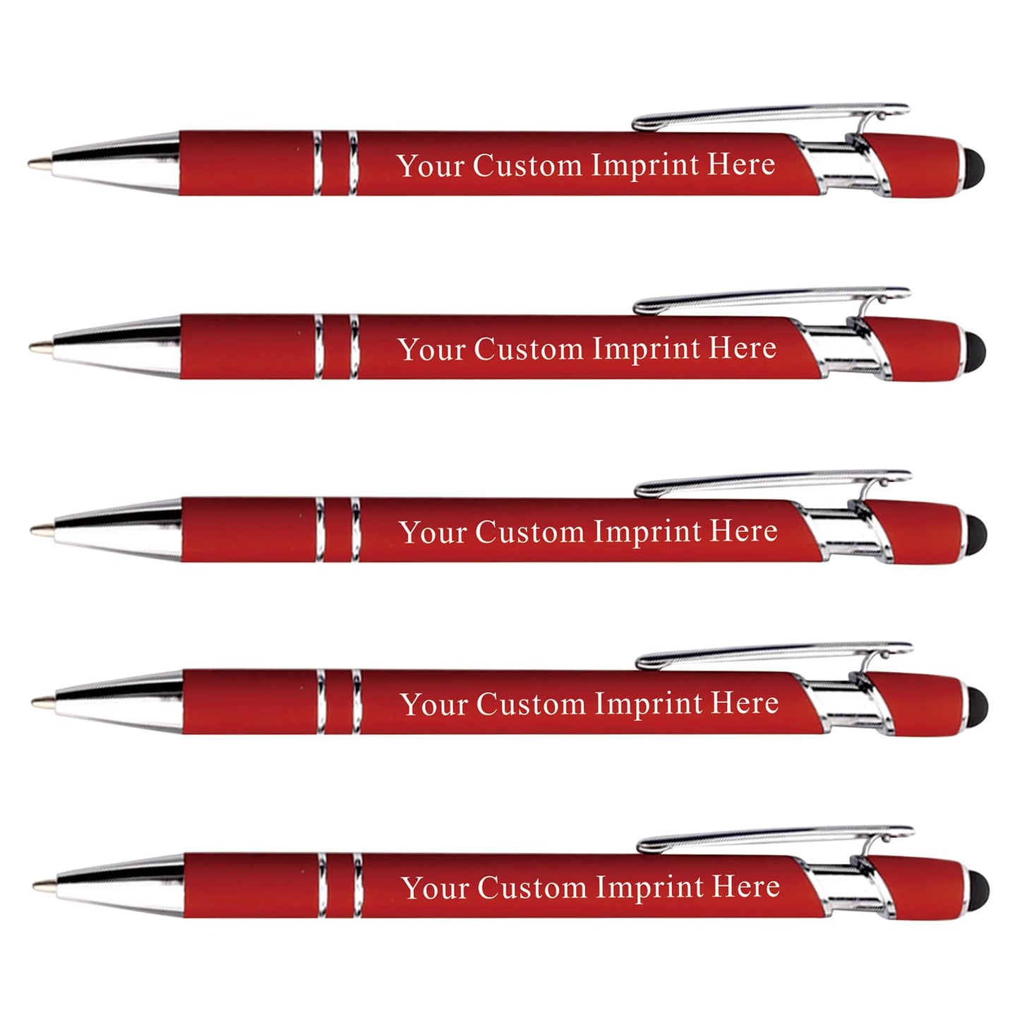 Schivity - Personalized Pens with Stylus - Custom Metallic Printed Name Pens with Black Ink