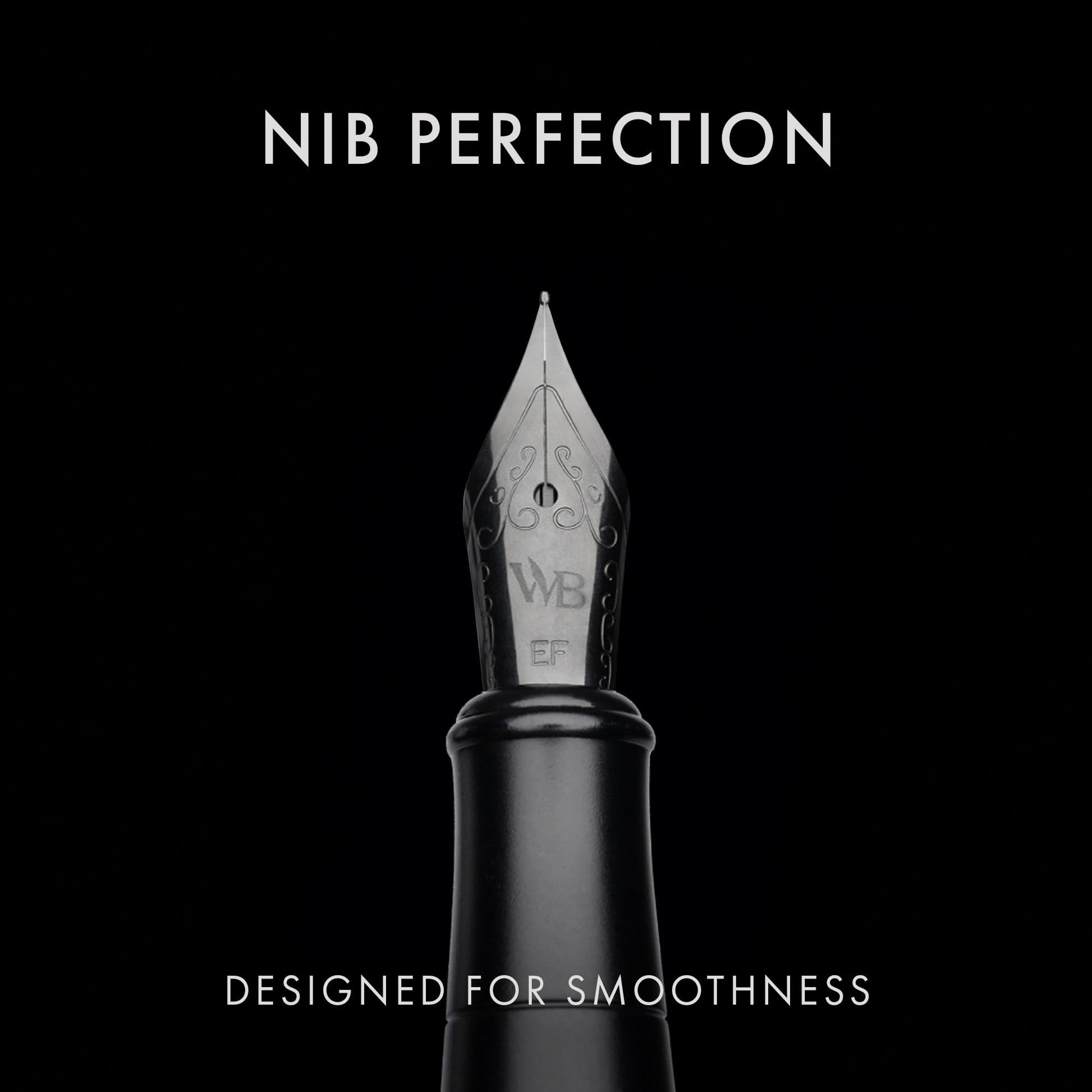 Wordsworth & Black Fountain Pen Set for Writing, Extra Fine Nib, All Black