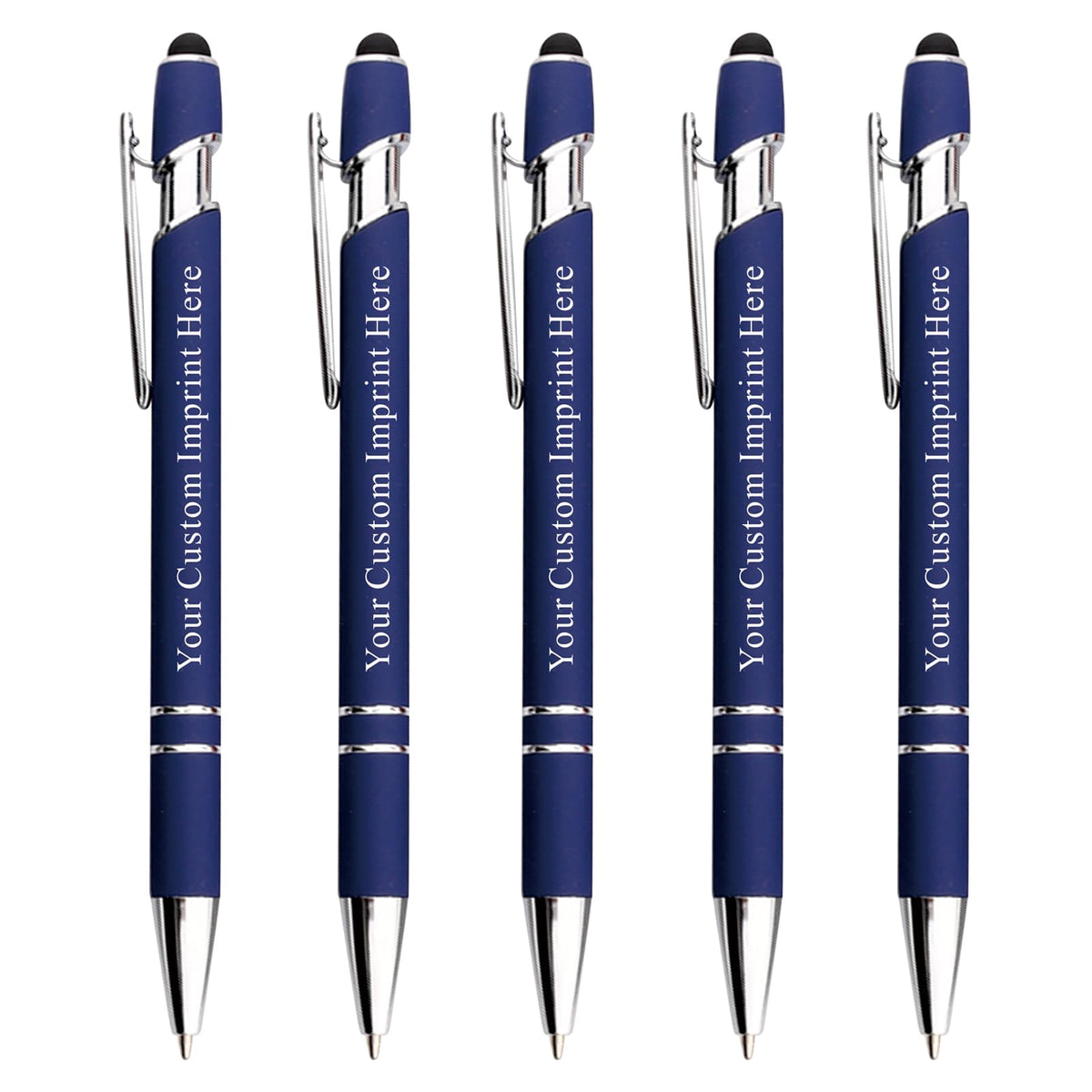 Schivity - Personalized Pens with Stylus - Custom Metallic Printed Name Pens with Black Ink