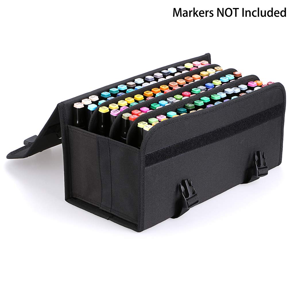 BTSKY New 120 Slots Marker Case Lipstick Organizer-Canvas Markers Holder for for Primascolor