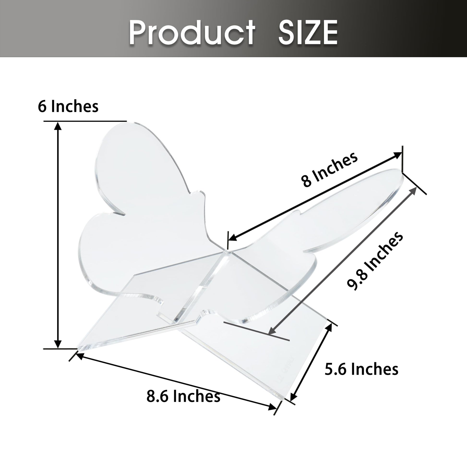 Large Butterfly Clear Acrylic Book Stand - Perfect for Displaying Open Book on Your Coffee Table