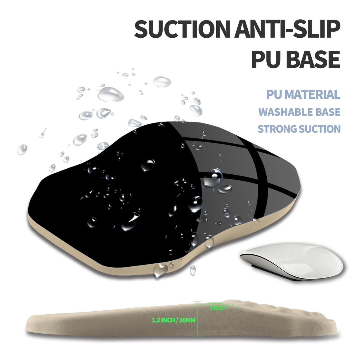 Gleamtide Ergonomic Raised Mouse Pad Wrist Support with Bilateral Slope Memory Foam Mousepad for