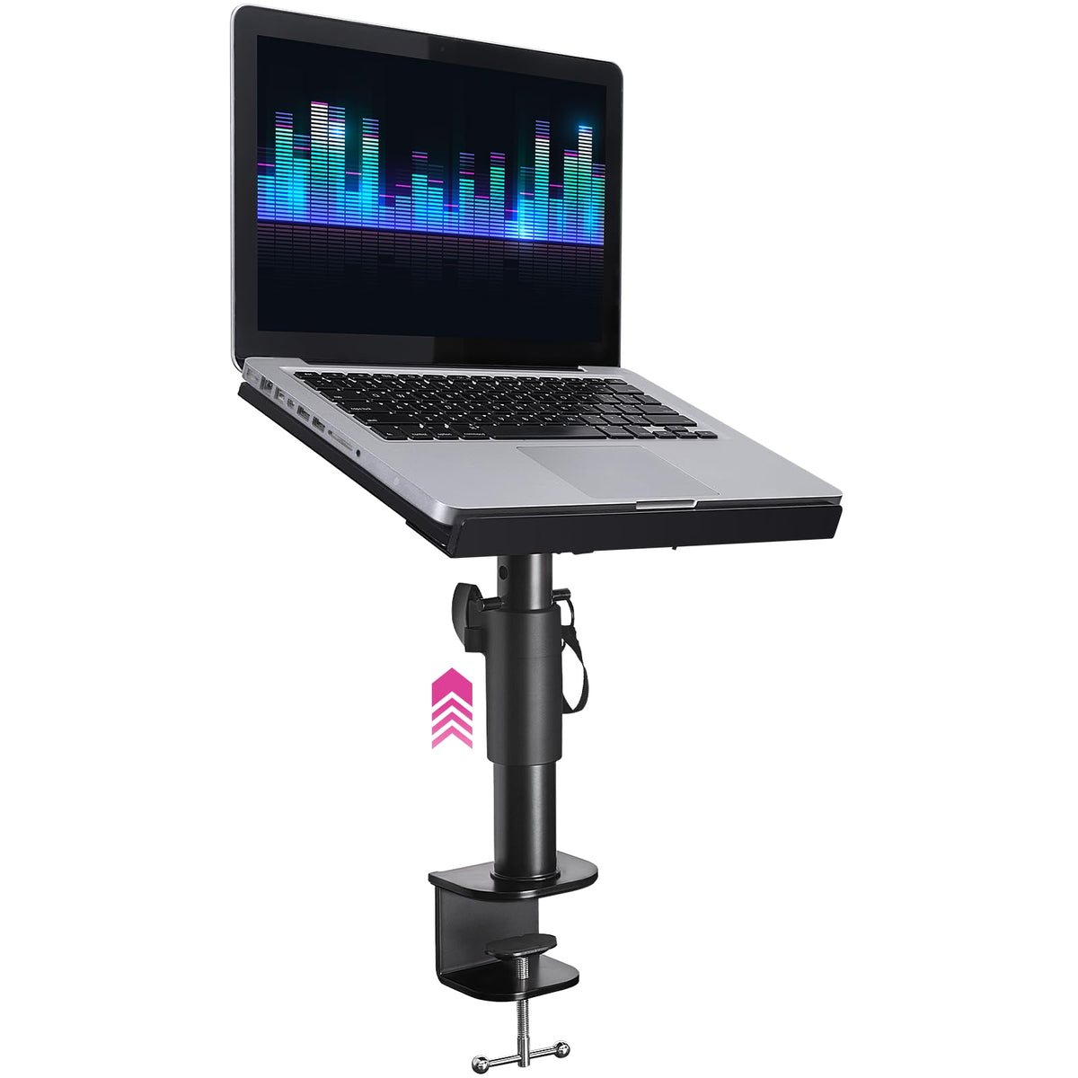 Liquid Stands Laptop Desk Mount for Piano, Keyboard & DJ Workstations - 9x12.5 Adjustable Laptop