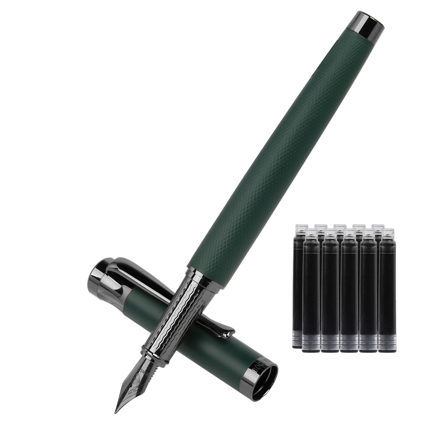 BOCIYER Luxury Fountain Pen Set,Ink Pen for Smooth Writing,Medium Nib,Includes 10 Ink