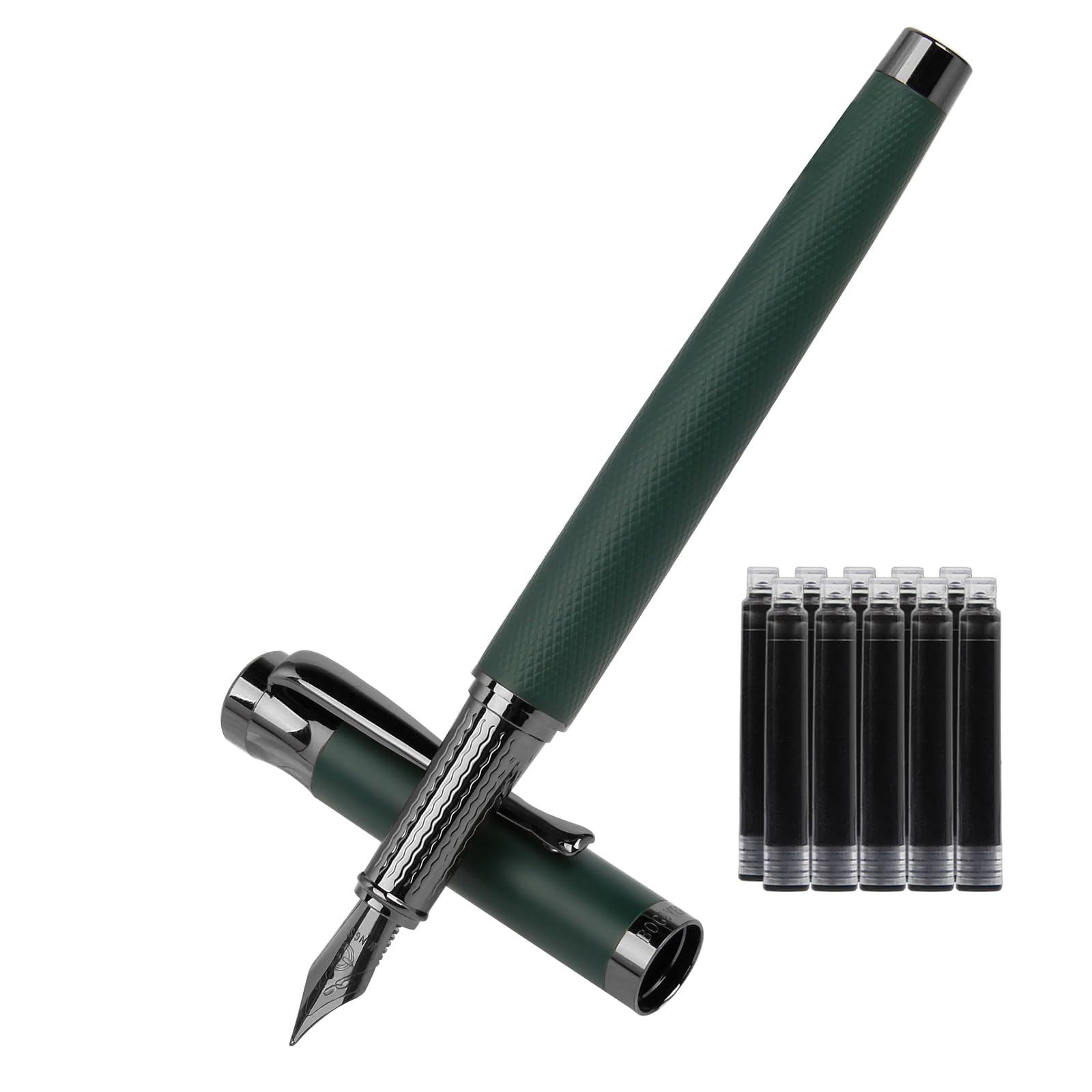 BOCIYER Luxury Fountain Pen Set,Ink Pen for Smooth Writing,Medium Nib,Includes 10 Ink