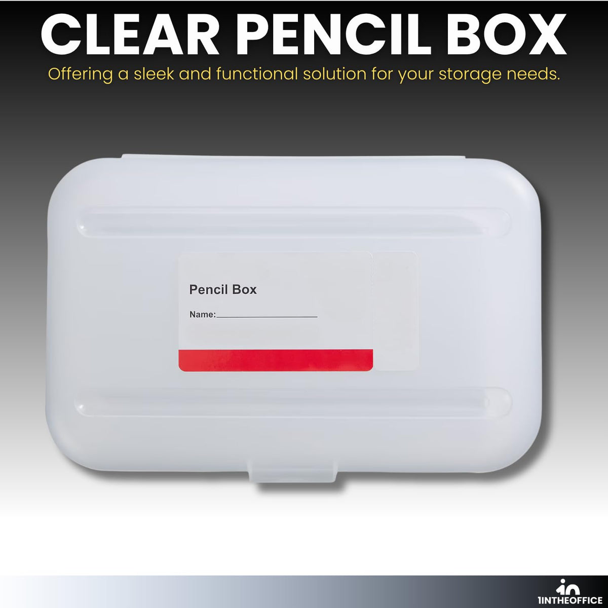 1InTheOffice Clear Plastic Pencil Case, Plastic Pencil Box, Pencil Case Organizer, 8" x 5", 6 Pack