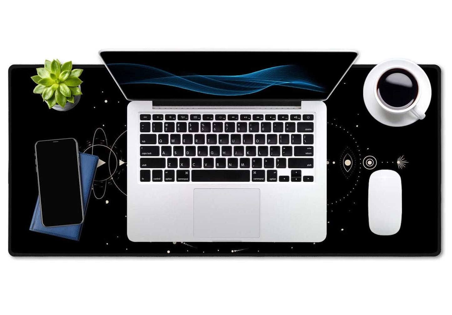 SSOIU Moon Phases Large Mouse Pad, Full Desk XXL Extended Gaming Mouse Pad 35.5" X 15.7"