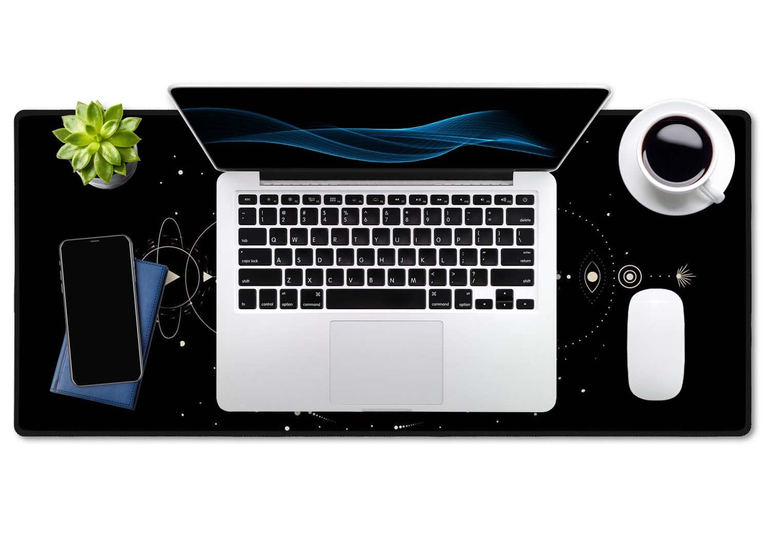 SSOIU Moon Phases Large Mouse Pad, Full Desk XXL Extended Gaming Mouse Pad 35.5" X 15.7"